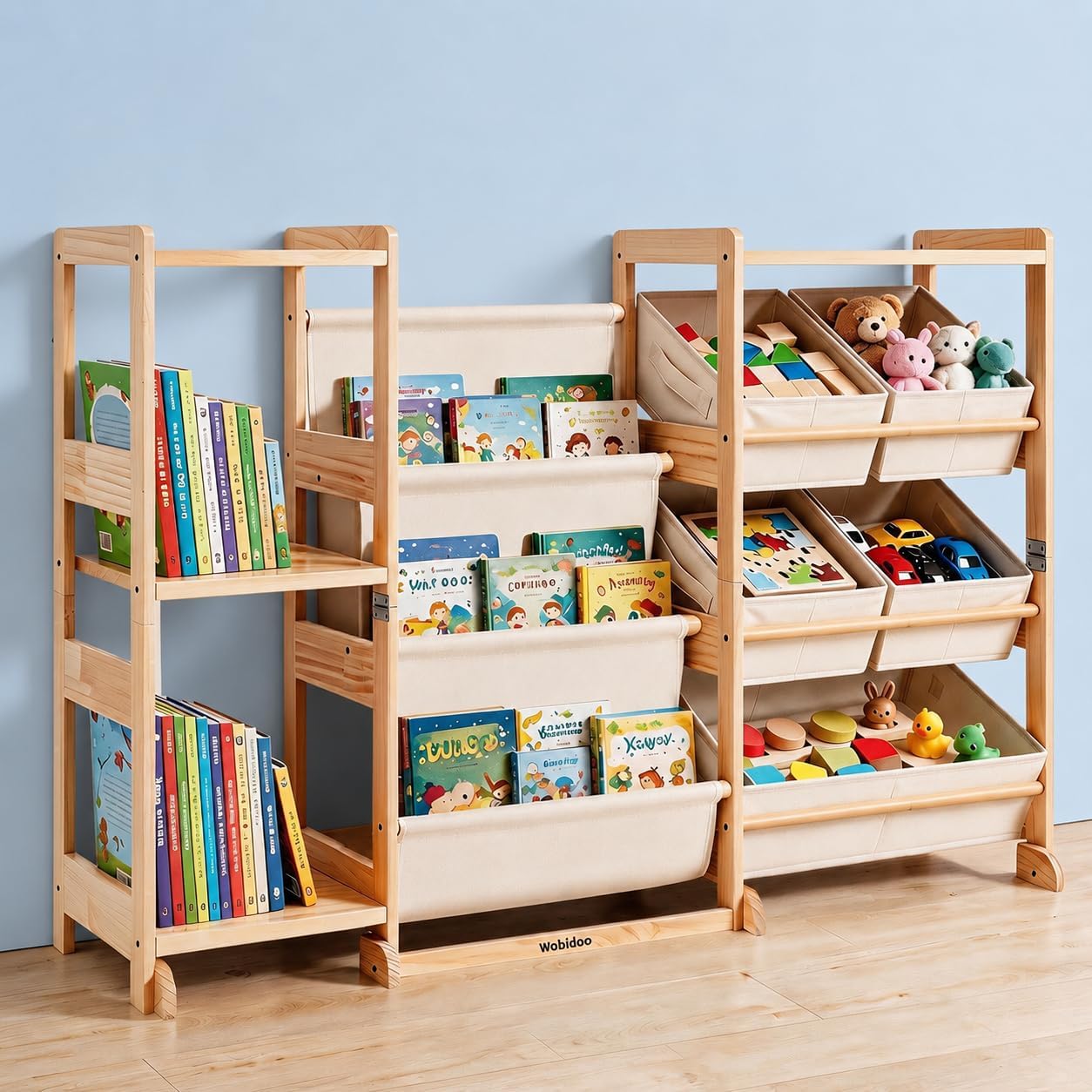 Detalle de Wobidoo Kids Bookshelf in Solid Pine