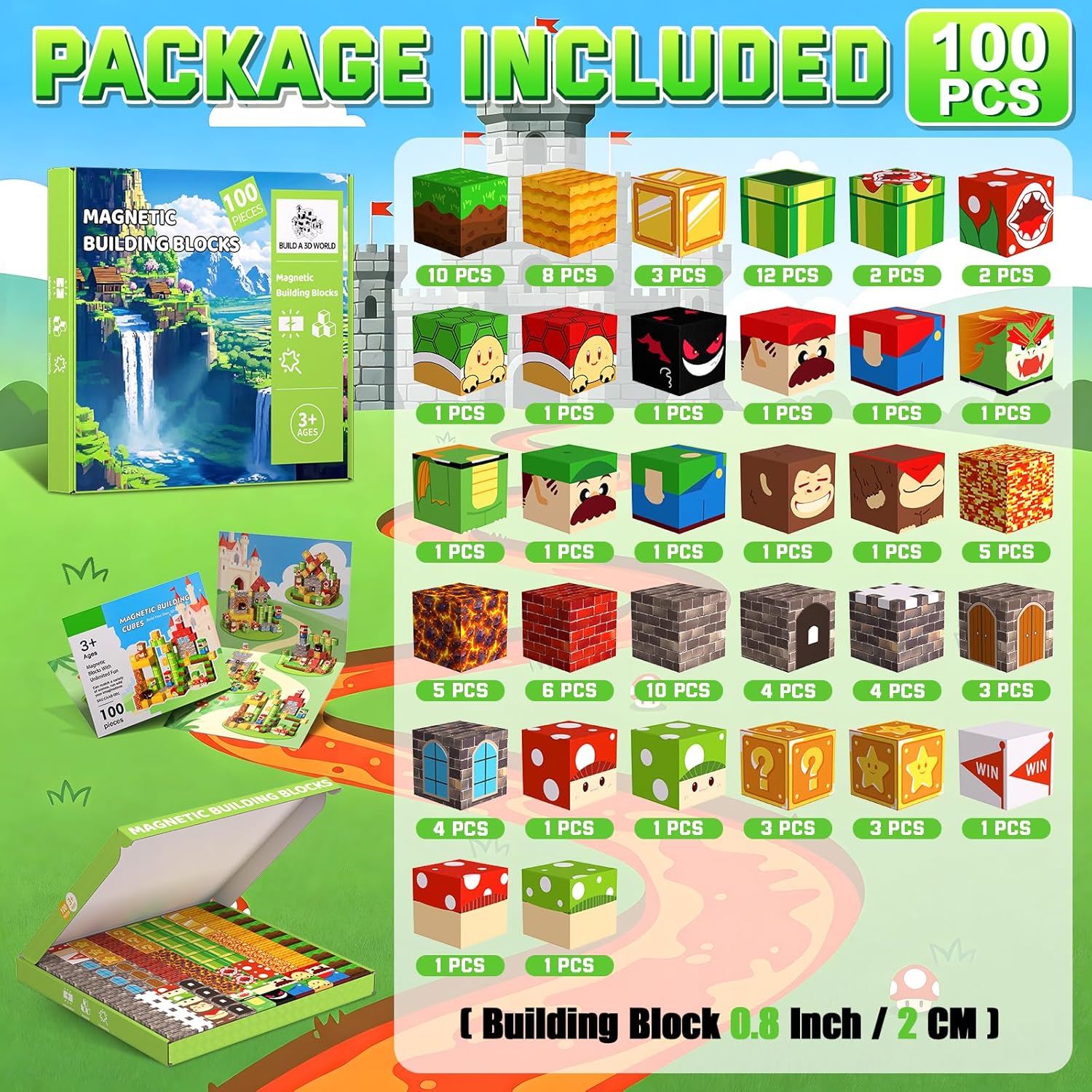 Thumbnail 1 de CraftyNest Magnetic Blocks: 100-Piece STEM Building Set for Ages 3+
