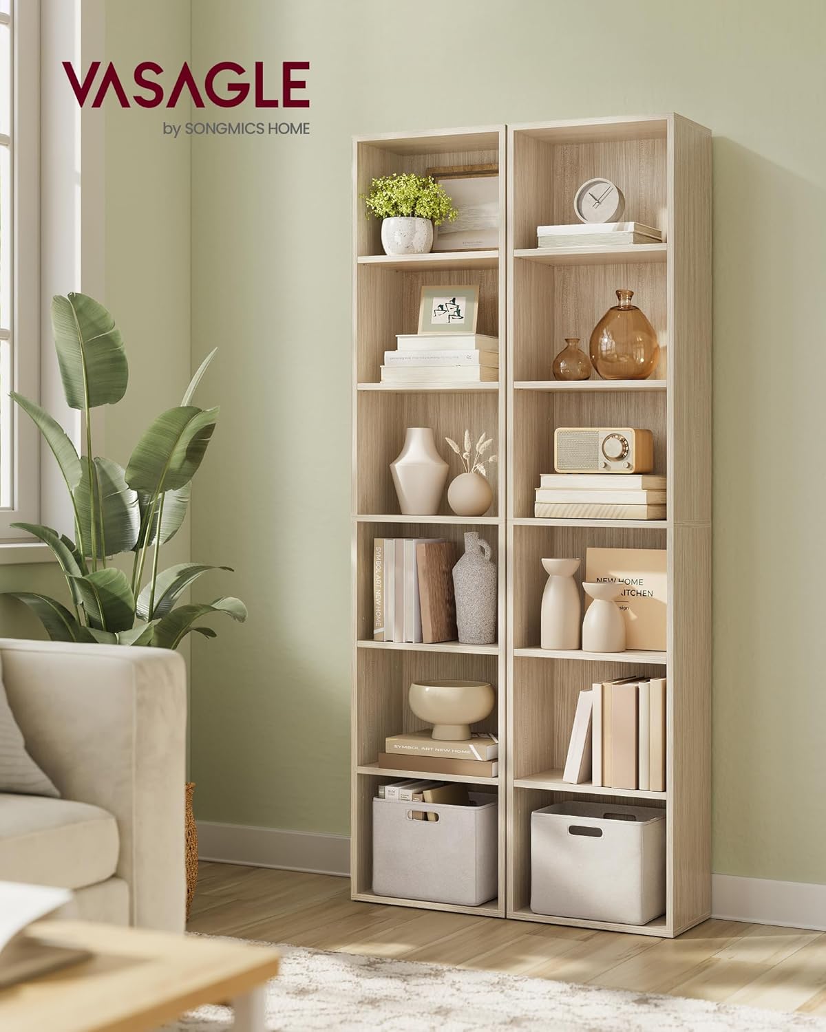 Thumbnail 1 de VASAGLE Libreria a 6 ripiani LBC167L01: spazio regolabile e stile minimalista per casa e ufficio