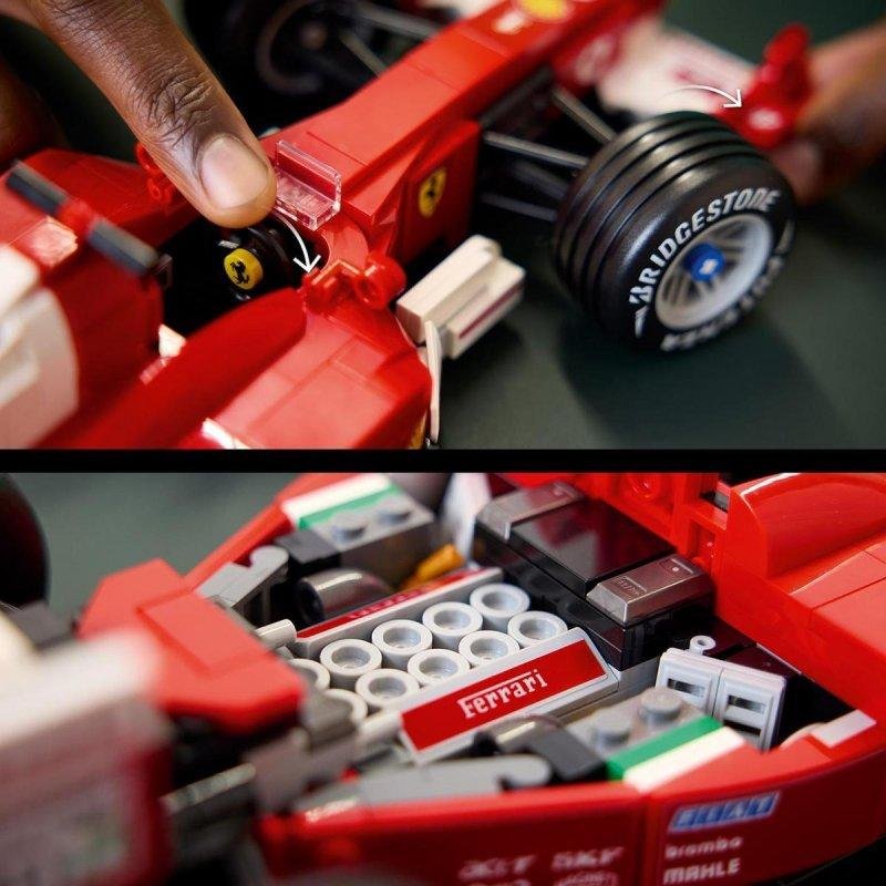 Detalle de LEGO Icons Ferrari F2004 y Michael Schumacher (11375) – 735 piezas para fanáticos de la F1