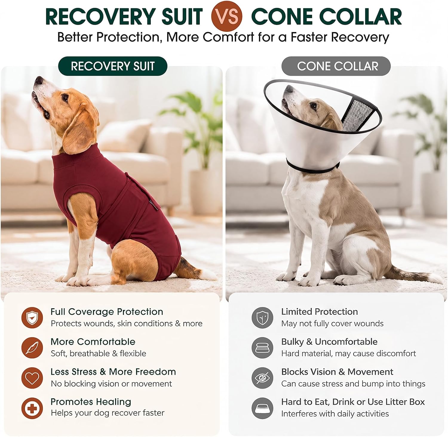 Detalle de Kuoser Kuoser-Dog recovery suit037-Pink-M Dog Recovery Suit, Cotton-Spandex