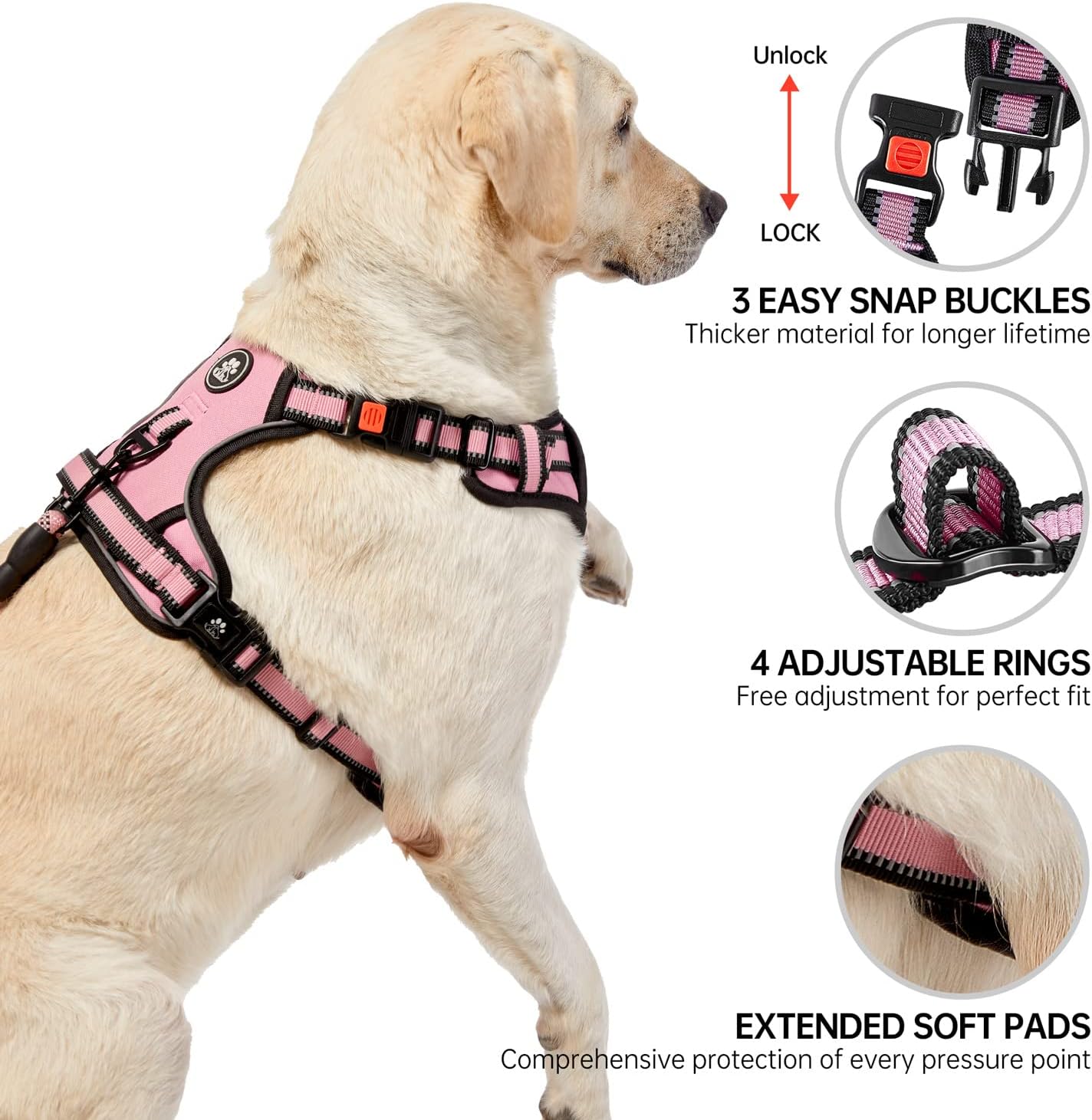 Thumbnail 4 de NESTROAD Small Pink Dog Vest Harness S