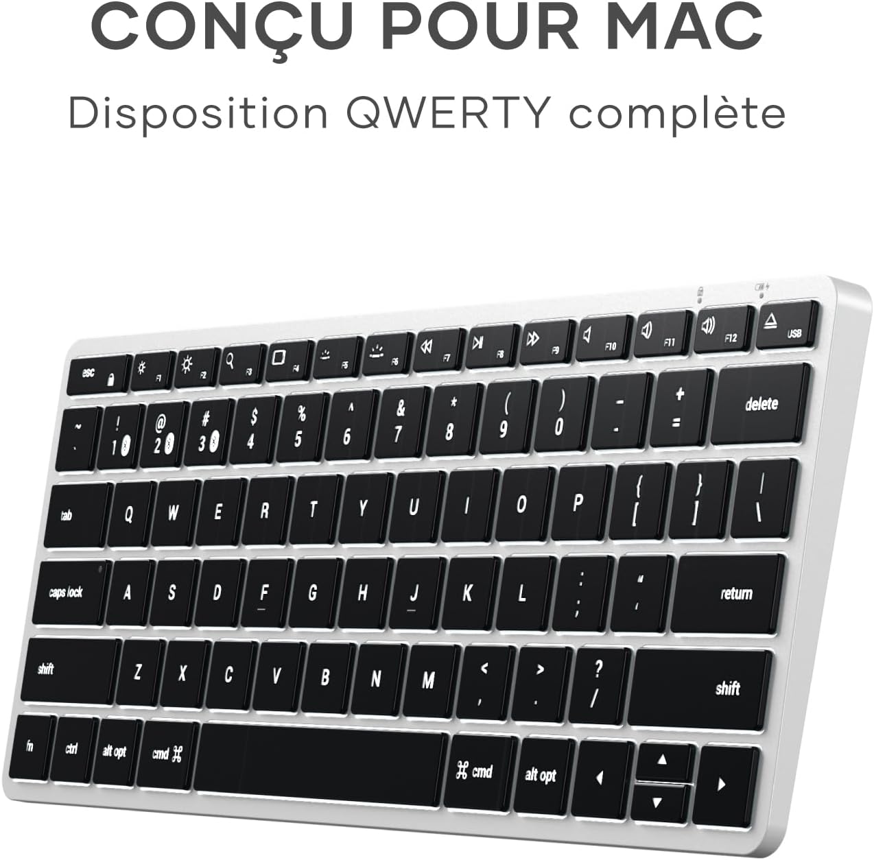 Detalle de Satechi Clavier sans fil X1 Bluetooth QWERTY US (aluminium) pour Mac, Windows et Android
