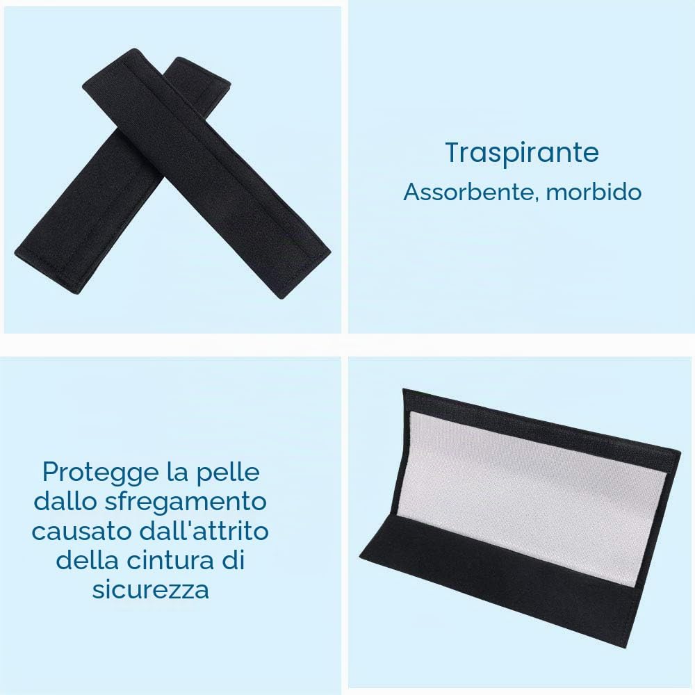 Detalle de URAQT protezione per cintura di sicurezza con imbottitura (2 pezzi) per comfort di adulti e bambini