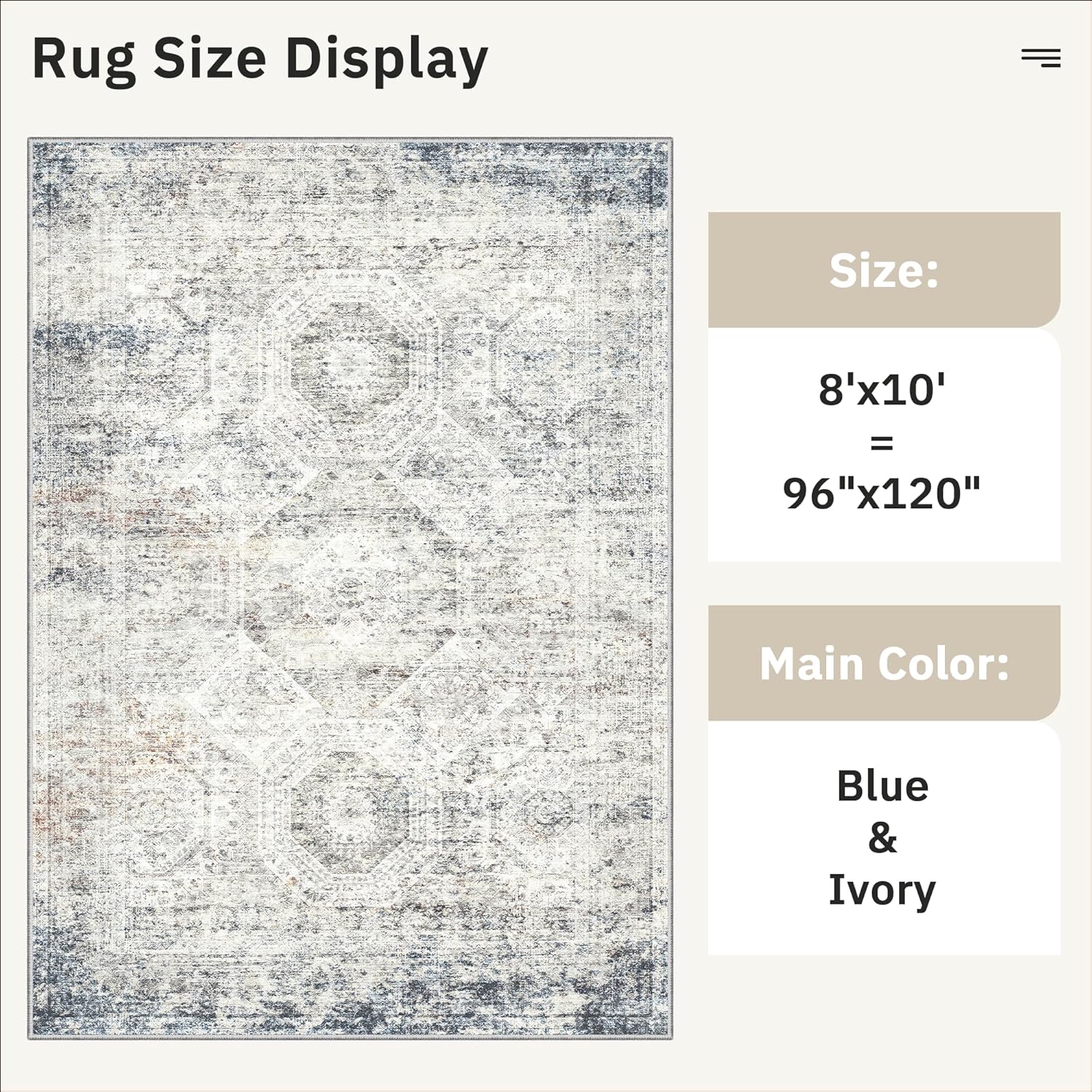 Thumbnail 4 de Soalmost 8x10 washable area rug, non-slip