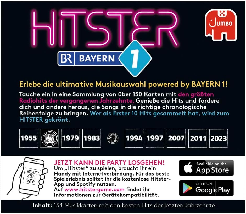 Detalle de Hitster Bayern 1 Radio Deutsche Erweiterung – 150 Musikkarten für Hitster-Fans (DE)