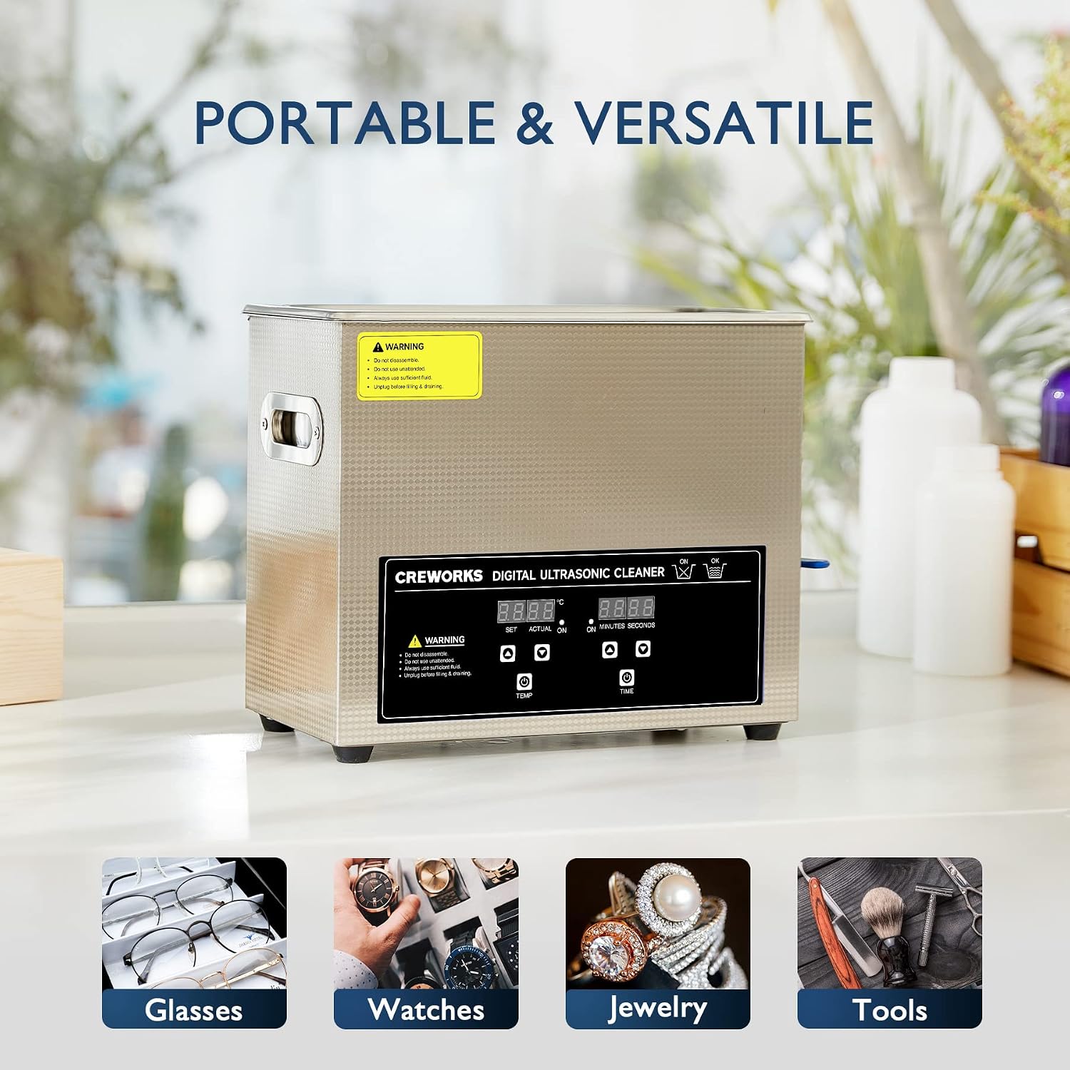 Thumbnail 2 de CREWORKS 10L Commercial Ultrasonic Cleaner with Digital Controls and Heater