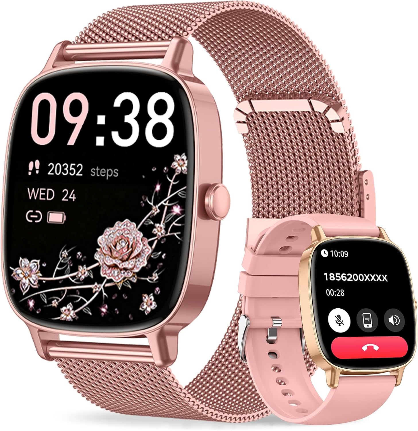 Detalle de ccioi Montre Connectée Femme avec Fonction Téléphone – Écran HD 1,85 pouce, 120+ modes sportifs, IP68, Rose