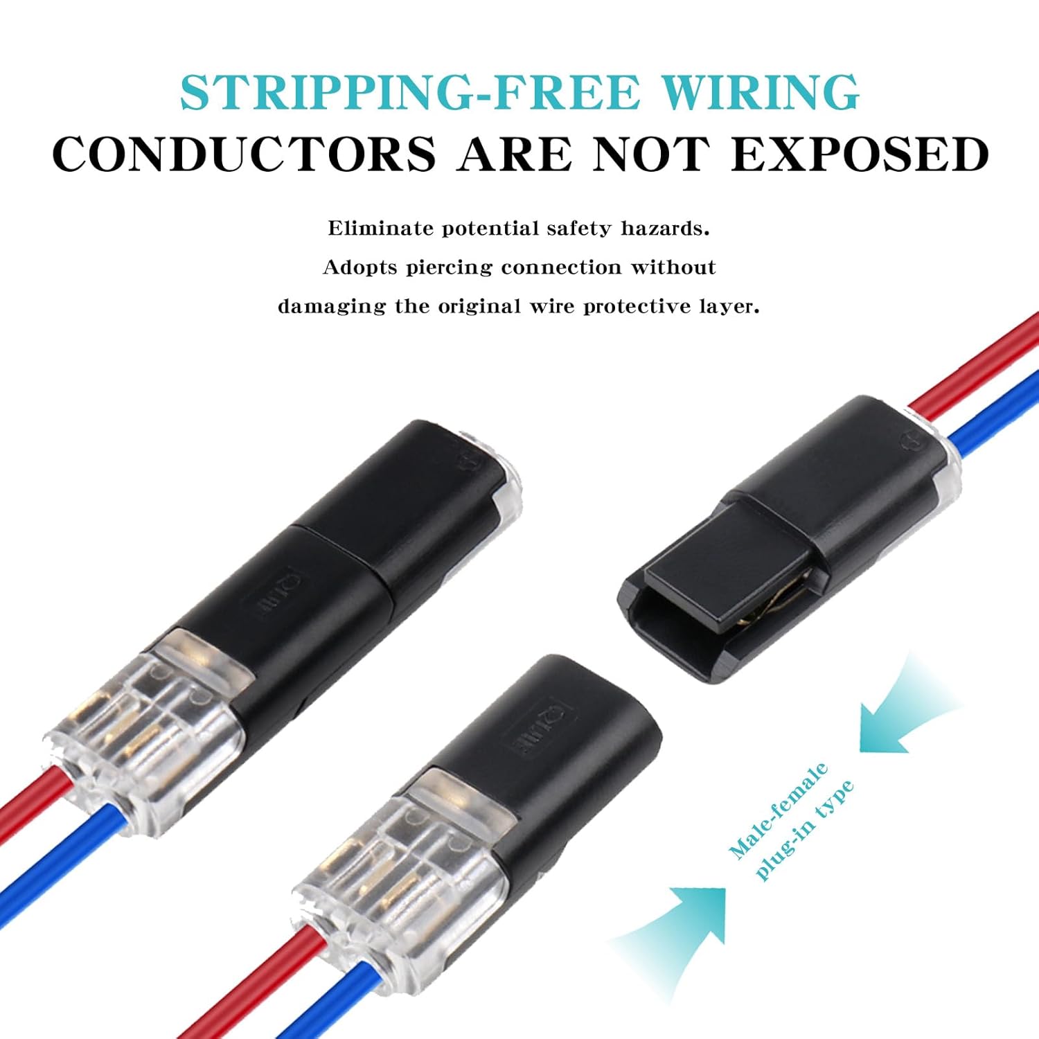 Thumbnail 3 de YESLUSY 40 connettori elettrici rapidi 12V 2 pin impermeabili per cavi AWG 18-22