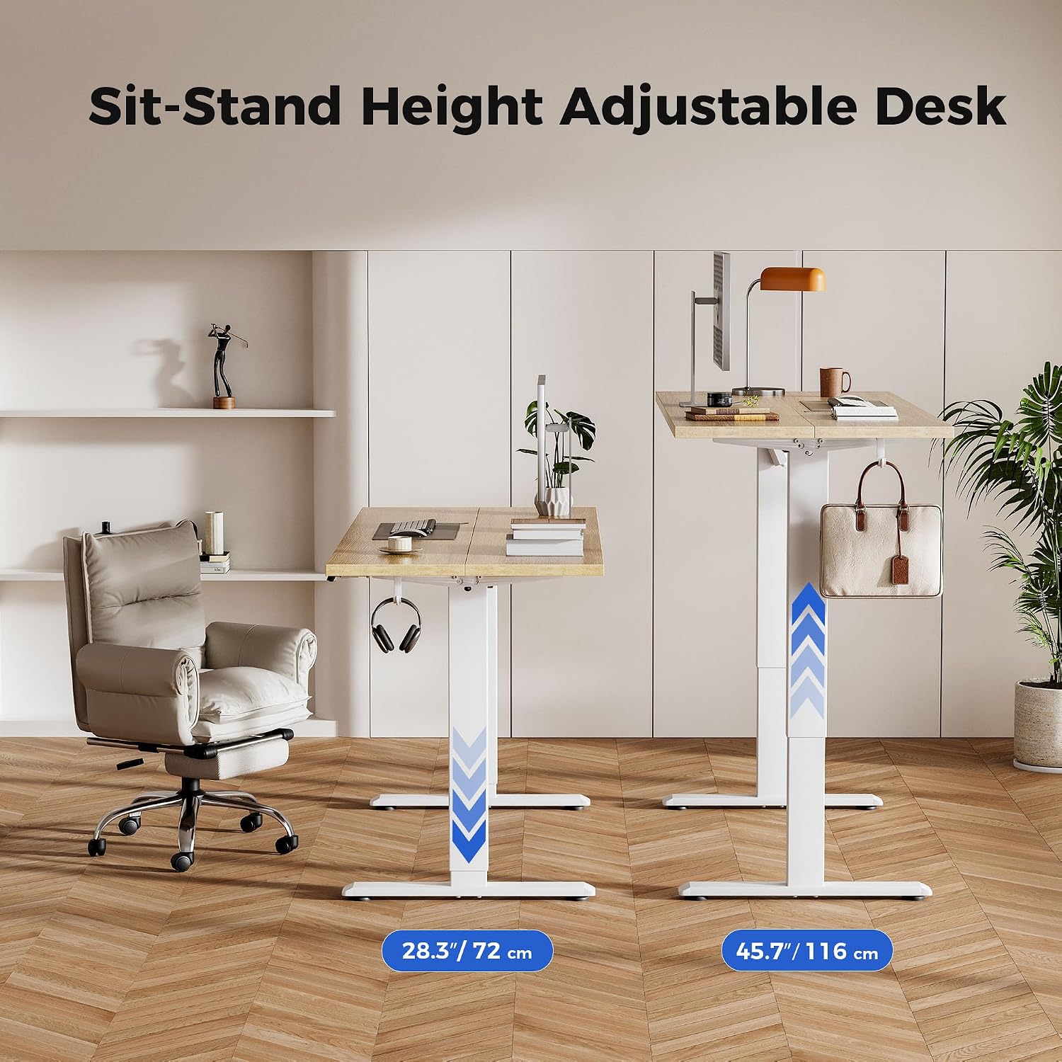 Detalle 2 de Agilestic DJ 40 x 24-Inch Electric Standing Desk, Maple, Memory Presets