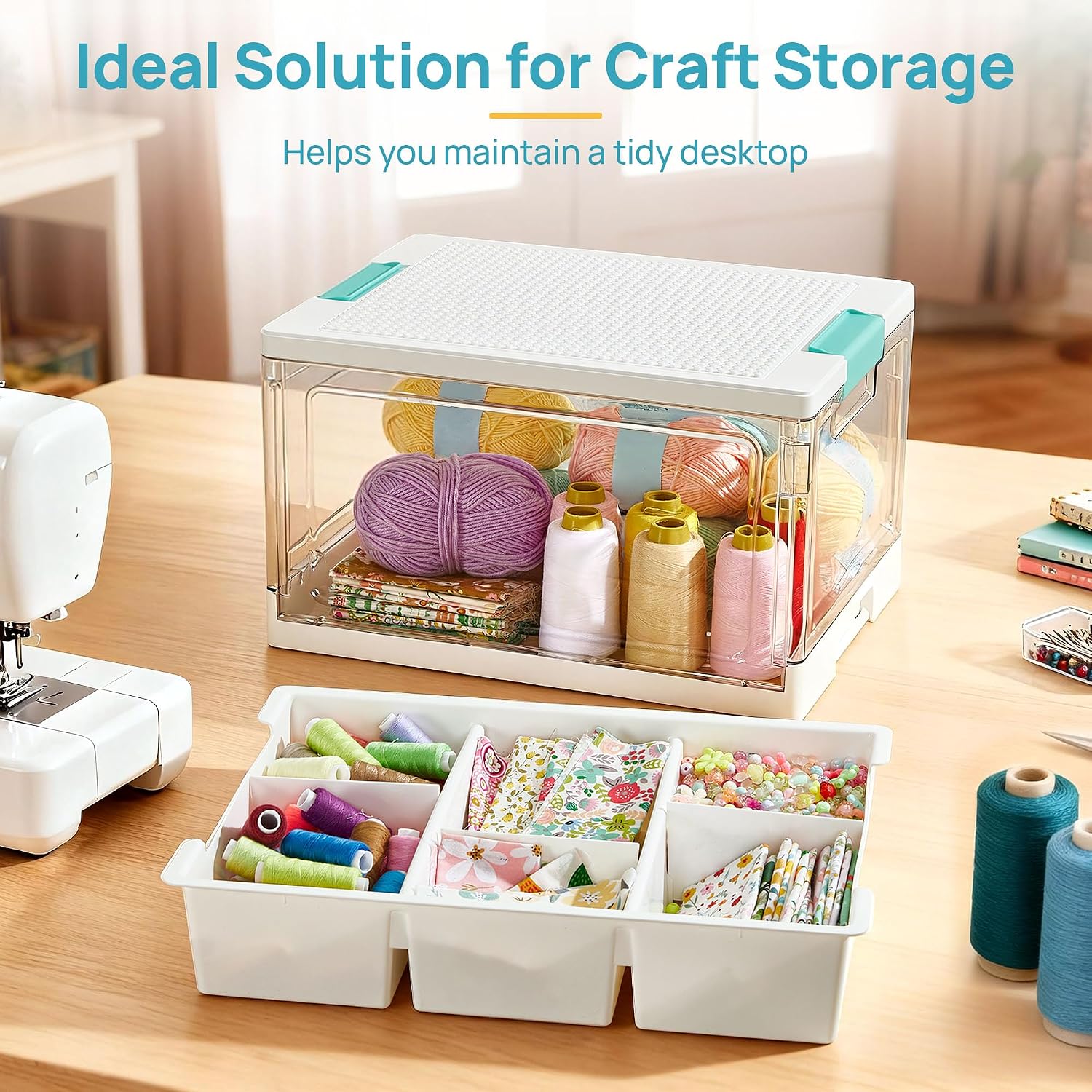 Thumbnail 6 de Vtopmart SBVT0017AMUS 24-Quart Clear Storage Box with Building Baseplate Lid
