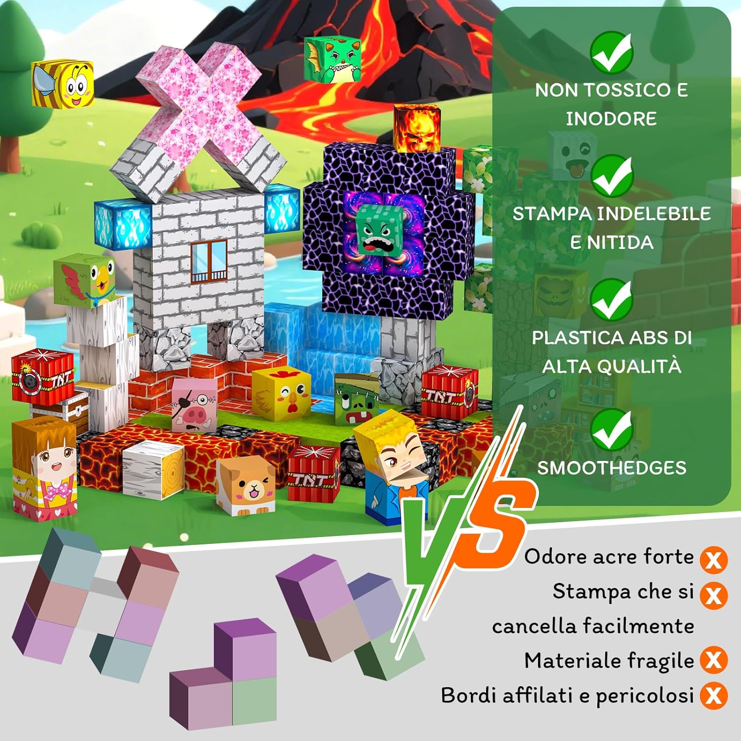 Thumbnail 4 de Crifeton Costruzioni Magnetiche per Bambini da 150 Pezzi (2 cm) – Cubi Magnetici 3+ per imparare e costruire