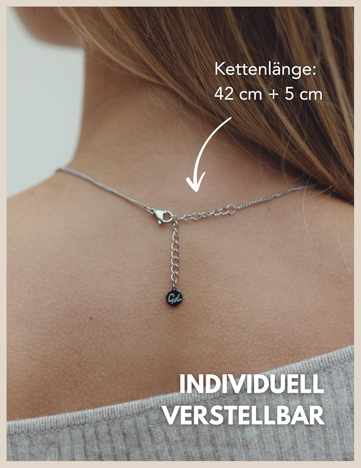 Detalle 2 de GD GOOD.designs EST. 2015 Catena con lettere in argento – collana da donna delicata regolabile
