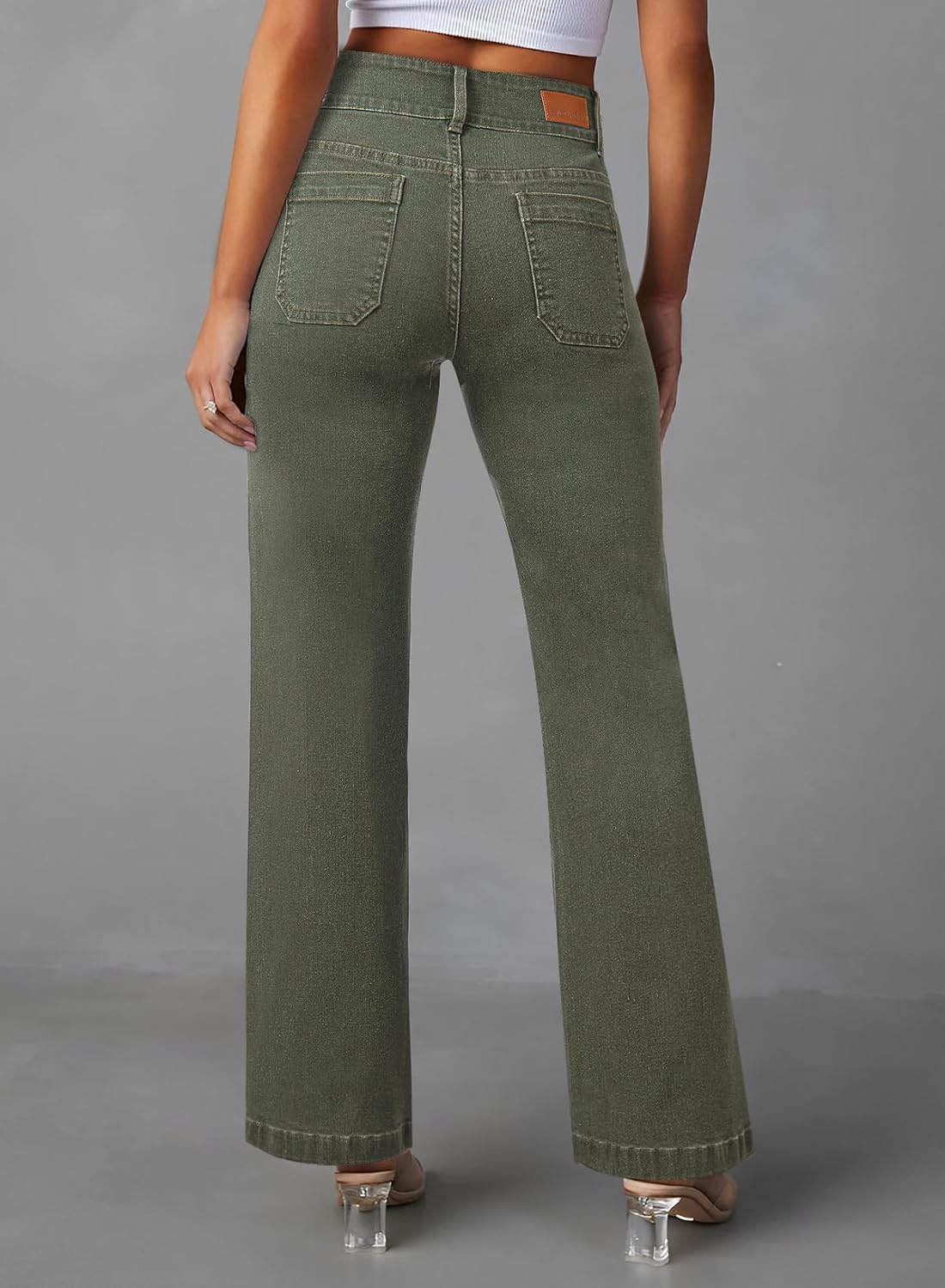 Thumbnail 1 de SIDEFEEL Women’s High-Waisted Wide Leg Jeans with Tummy Control & Front Pockets