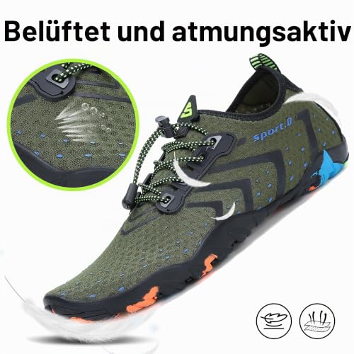 Detalle de SAGUARO Badeschuhe Aquaschuhe Strandschuhe Surfschuhe Neu-Grün, 44 EU