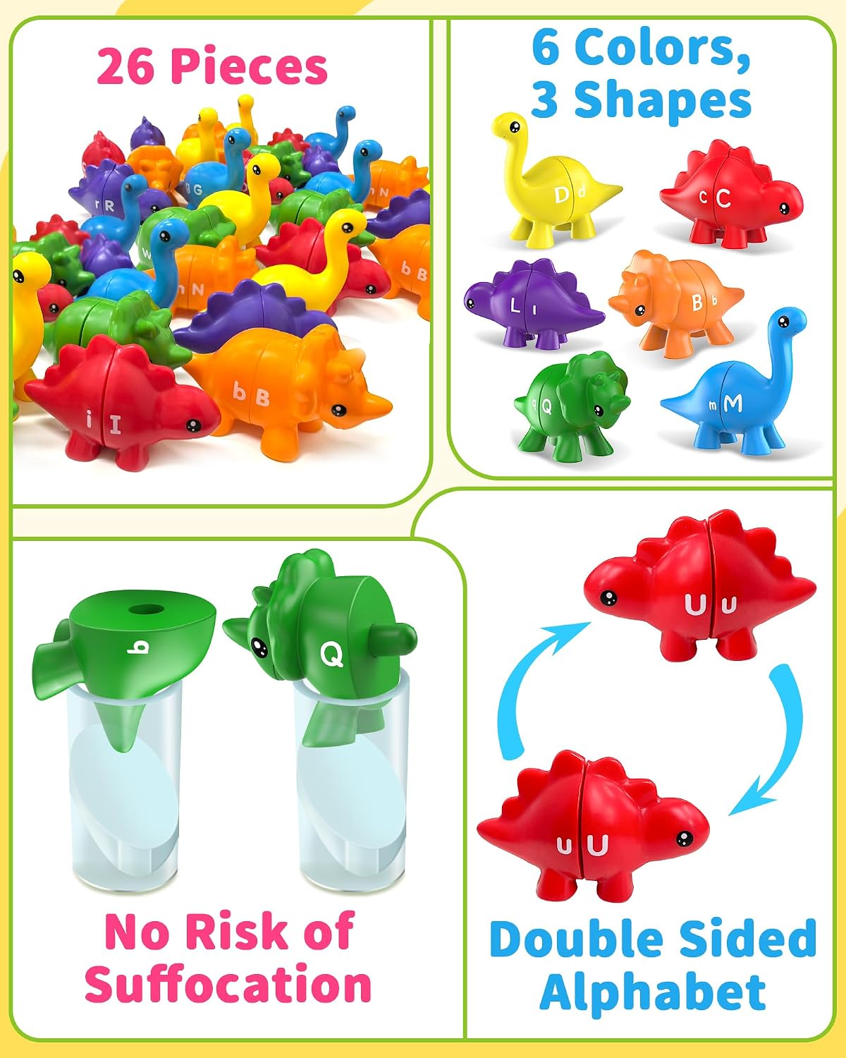 Thumbnail 4 de Walenty 26PCS Dinosaur Alphabet Toy