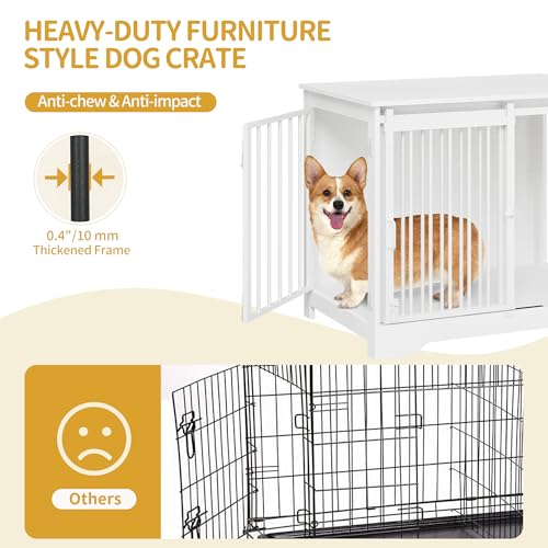 Detalle 2 de Hzuaneri DFC83613W Gabbia per cani 81 cm con tavolo supplemento