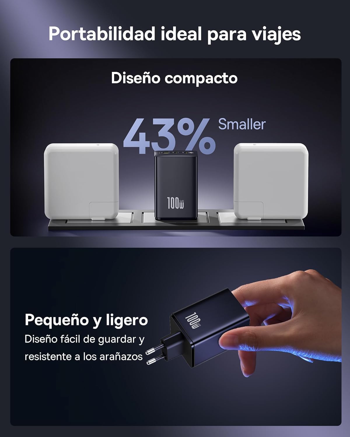 Thumbnail 4 de Baseus Enerfill 100W Cargador USB-C con 3 puertos ⚡