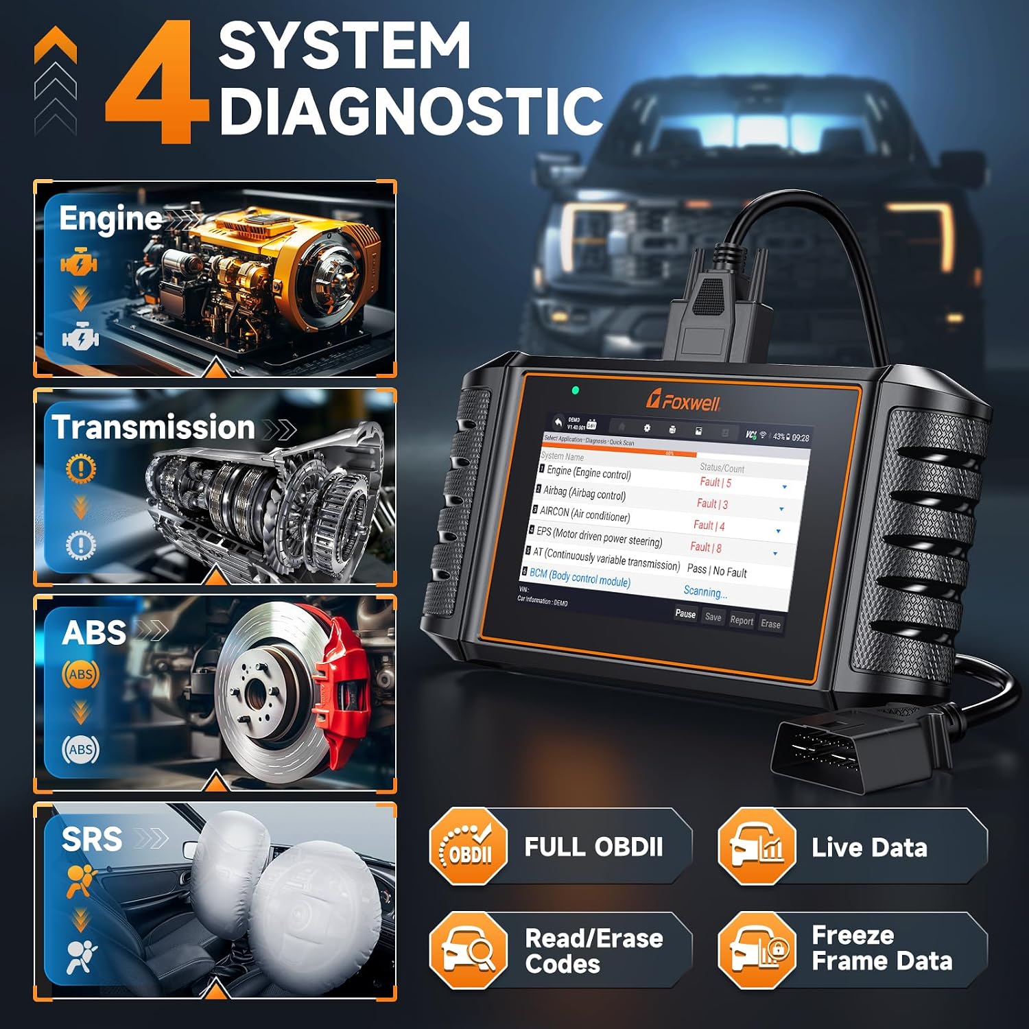 Detalle de FOXWELL NT716 OBD2 Scanner with 9 Resets