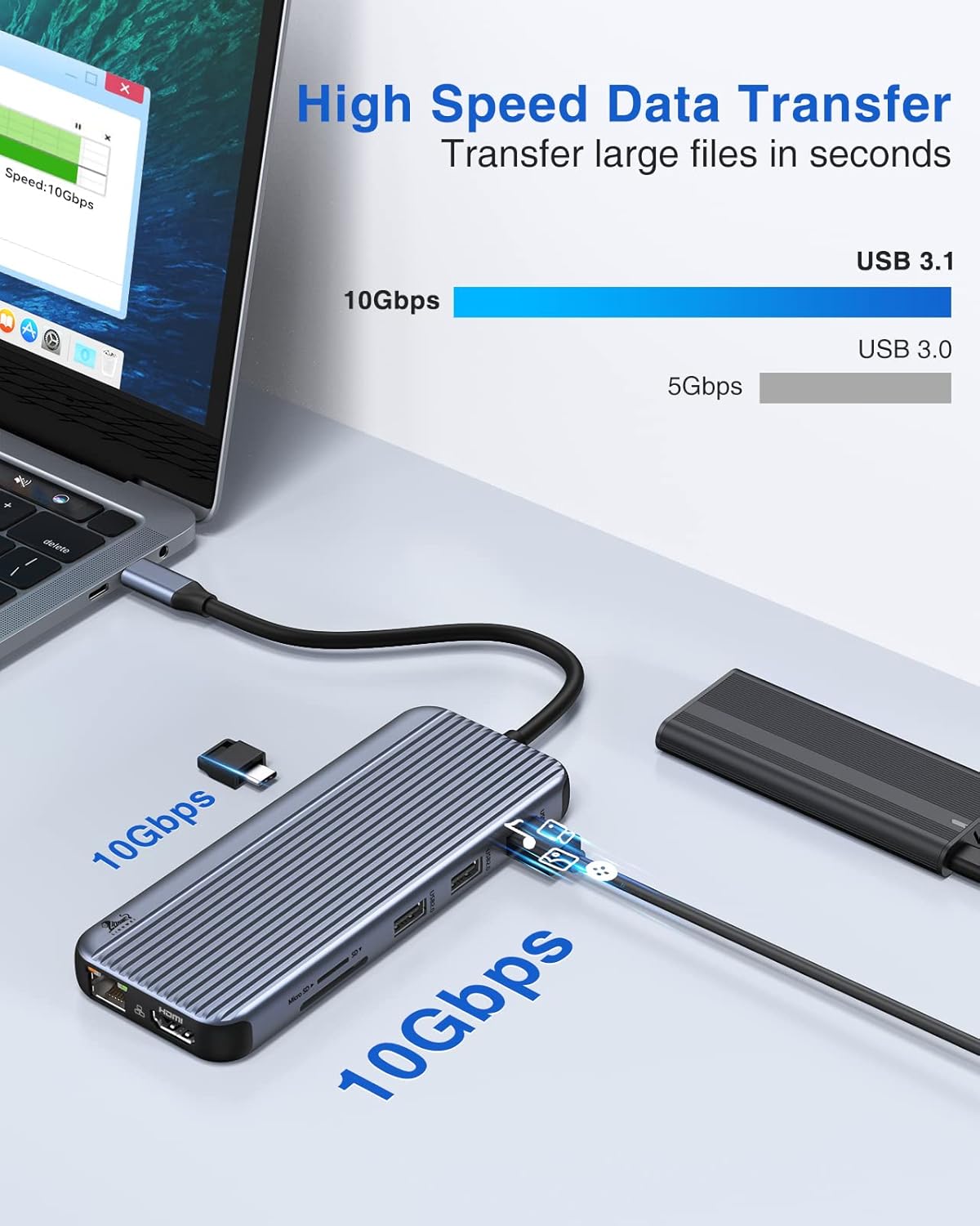 Thumbnail 3 de Docking Station Triple Display 12‑in‑1 USB‑C Dockingstation – 100W PD, 8K HDMI, 2×DP, Ethernet, Kartenleser 💻