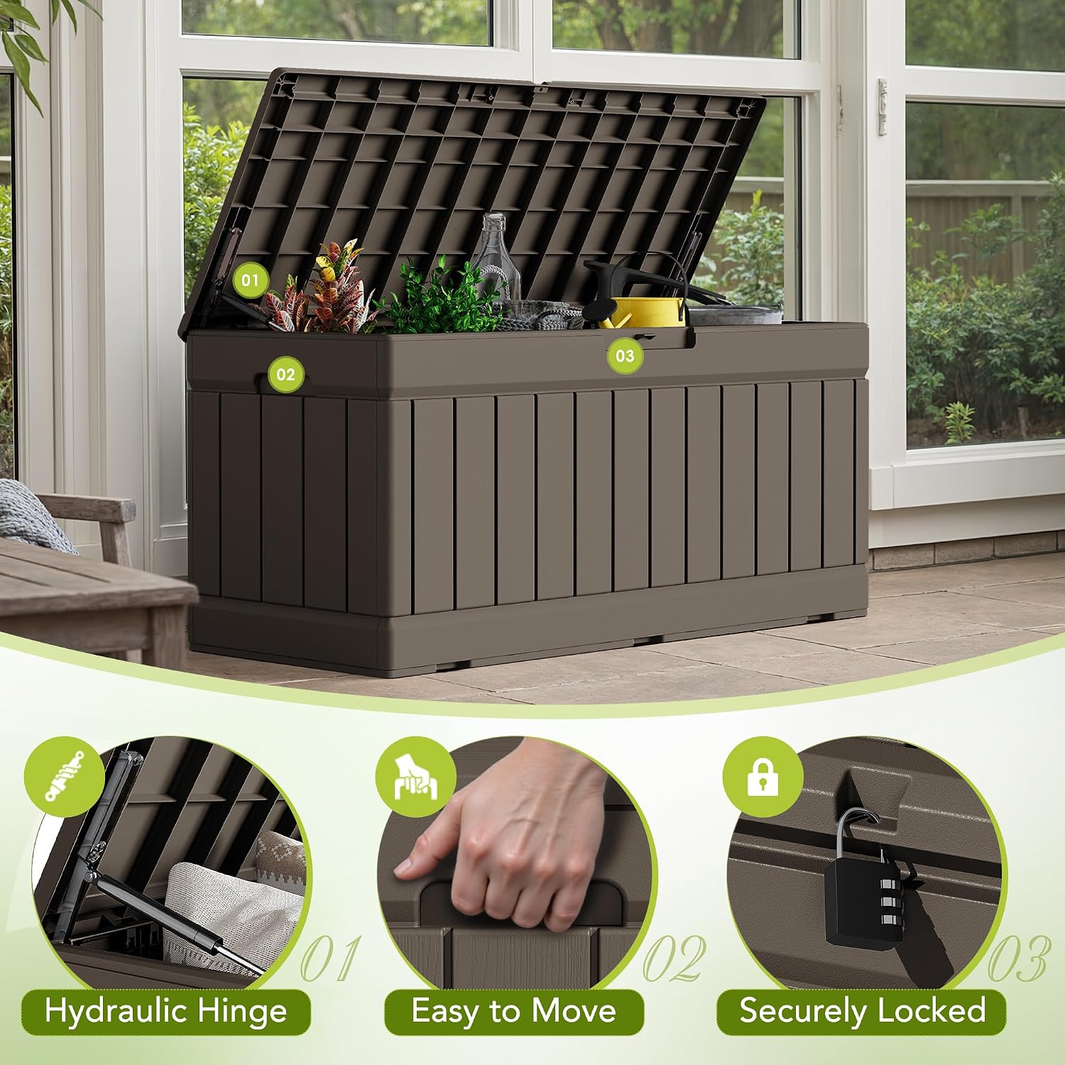 Thumbnail 1 de Devoko outdoor deck box, 80-gallon capacity