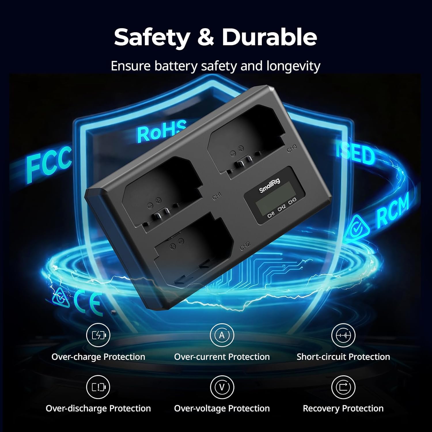 Thumbnail 6 de SmallRig NP-FZ100 Battery Kit for Sony with Triple-Slot LCD Charger (3 x 1940mAh) – Full Decode, Wide Compatibility