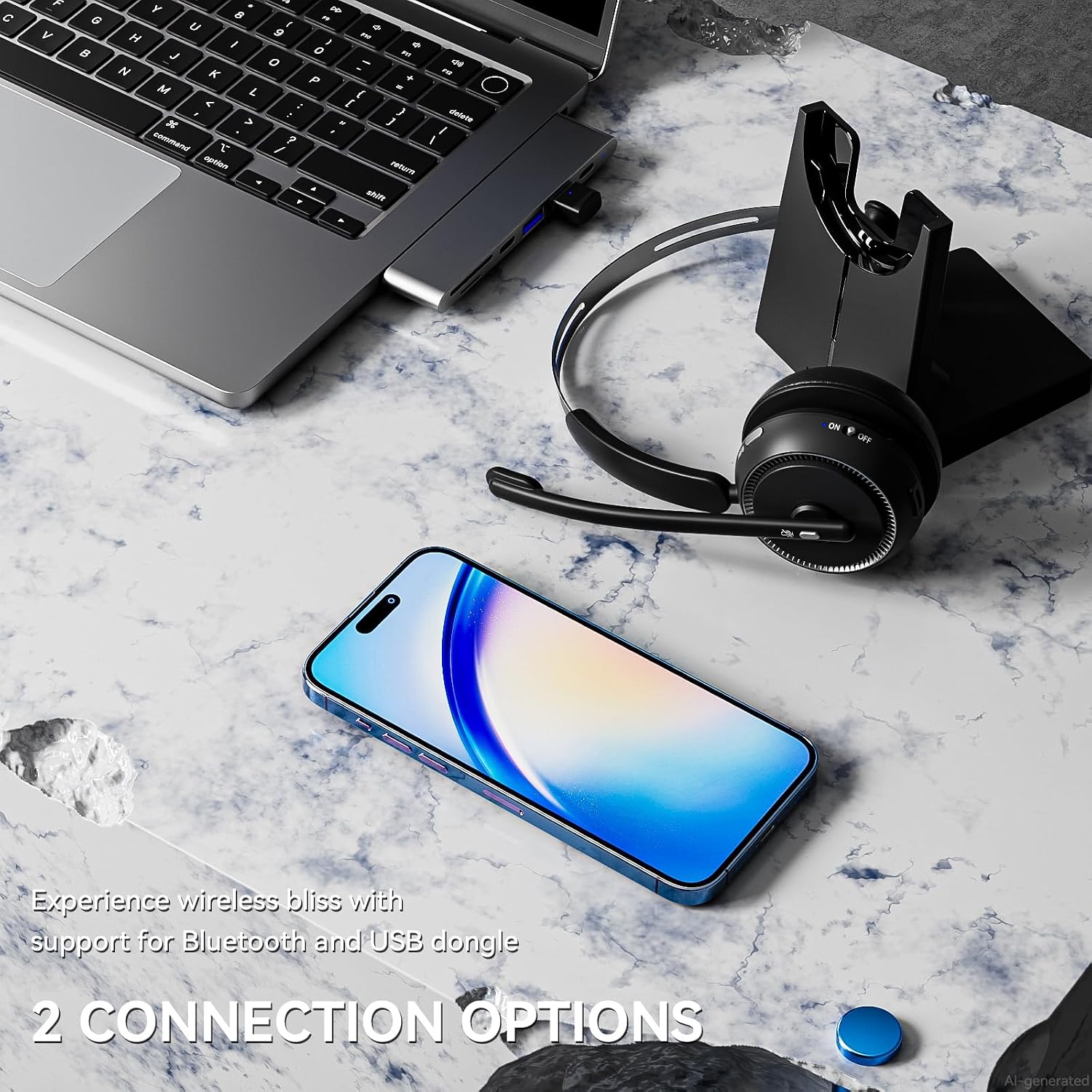 Thumbnail 2 de Wireless Headset with Mic, 65-Hour Battery
