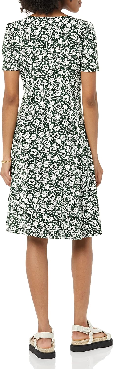 Thumbnail 1 de Amazon Essentials Women’s Short-Sleeve V-Neck Fit & Flare Floral Jersey Dress