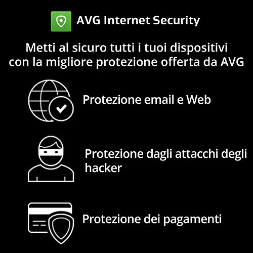 Detalle de AVG Internet Security 2026 | Antivirus per 1 Dispositivo, 1 Anno | Attivazione via email