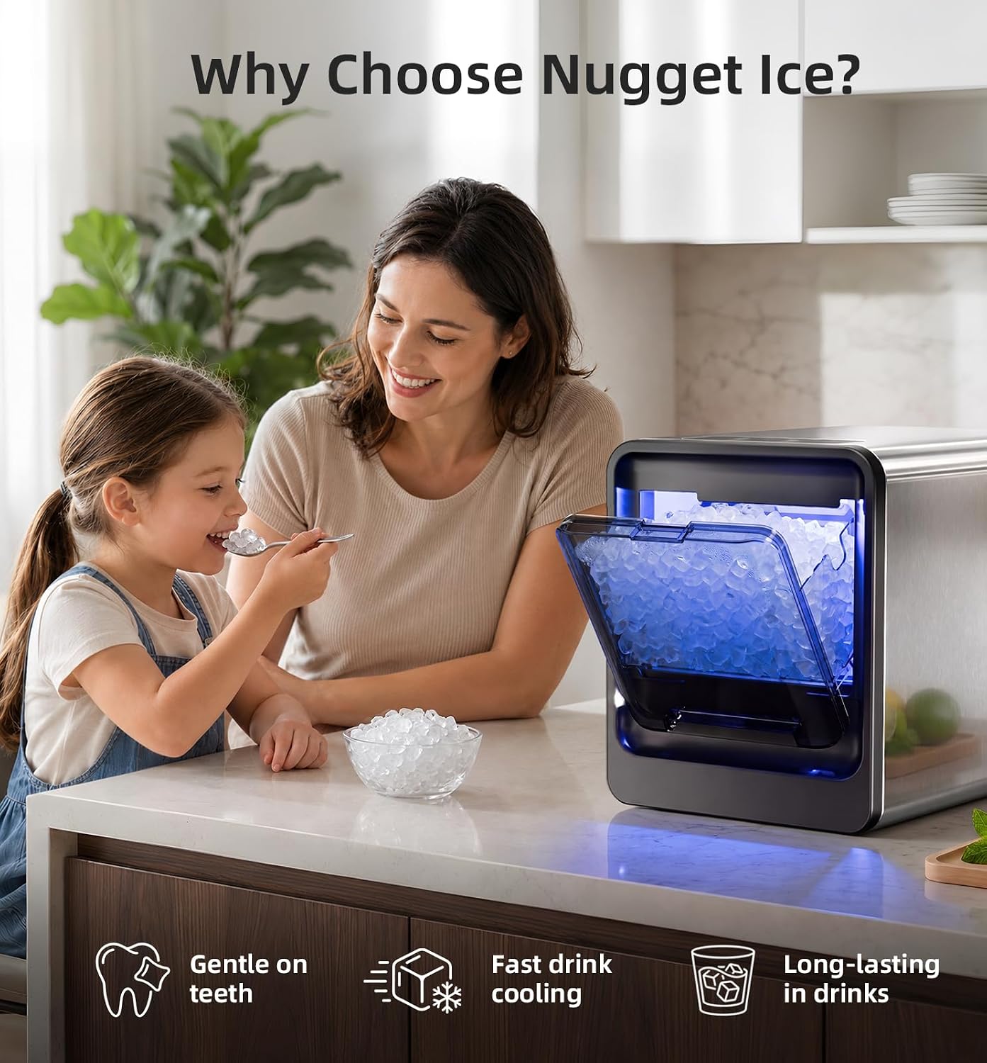 Detalle de Antarctic Star BS-303 Countertop Nugget Ice Maker, 35 lbs/day, Self-Cleaning