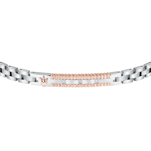 Thumbnail 1 de Maserati Bracelet Homme en Acier, Diamants et Or Rose IP – Collection Diamants, JM423ATY18