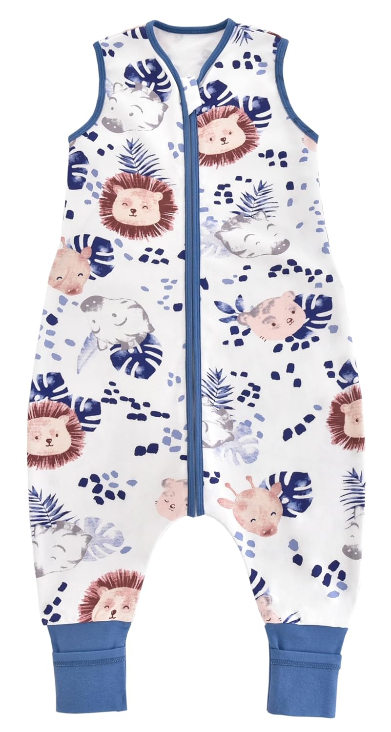 Detalle de Chilsuessy Baby-Schlafsack mit Beinen 1,5 Tog aus 100% Baumwolle – Zebra, Ganzjahr, 70 cm