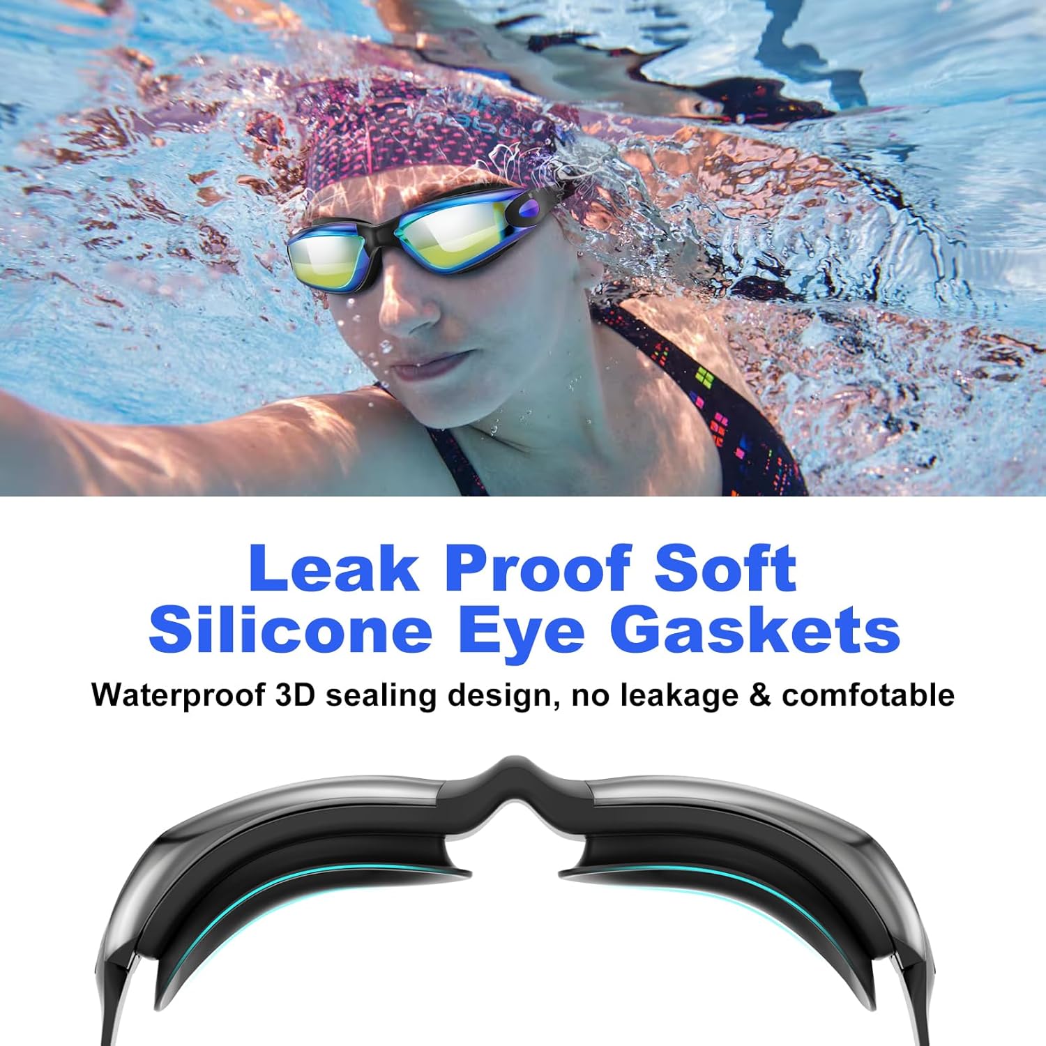 Thumbnail 4 de Swimming Goggles 2-Pack: Anti-Fog, UV Protection for Kids (6–14) and Adults