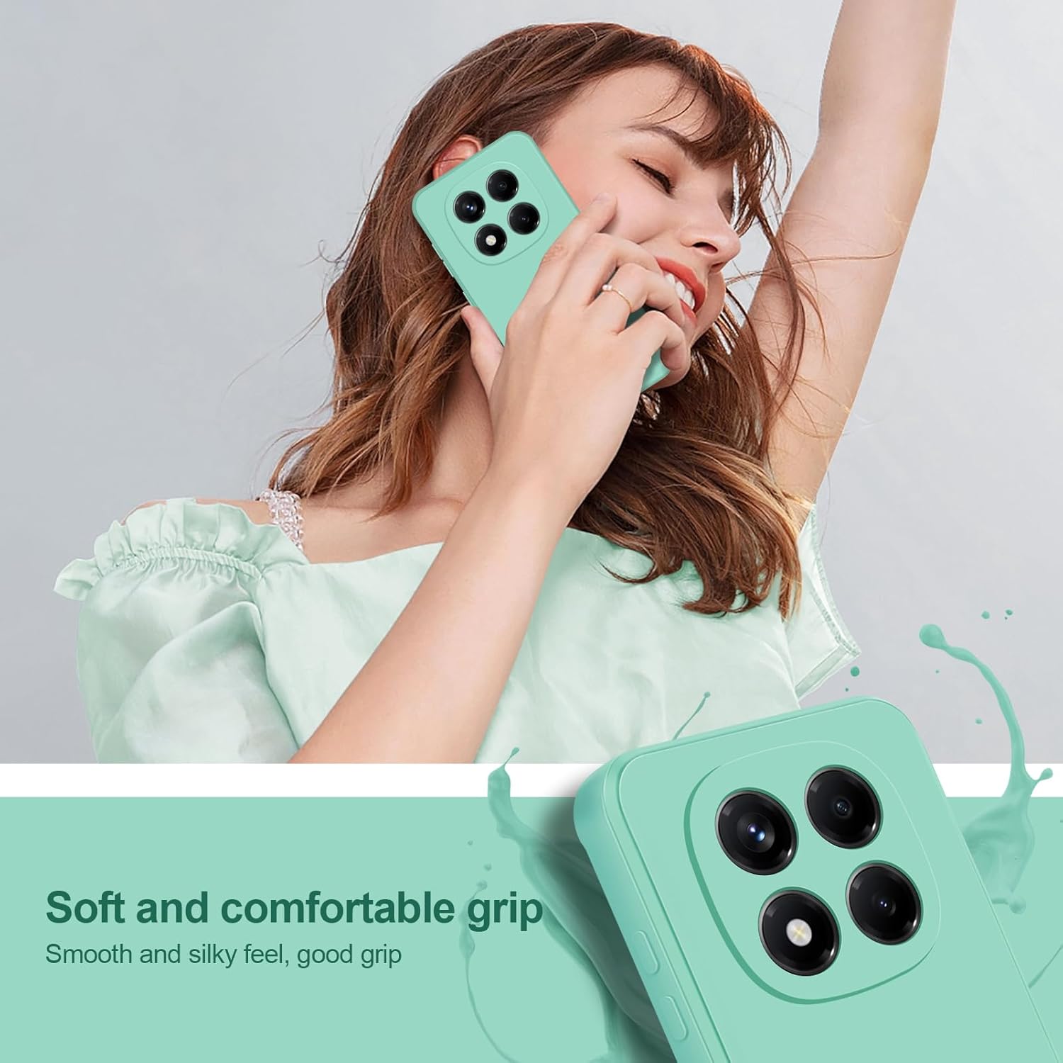 Detalle de Btstring Hülle für Xiaomi Redmi Note 14 Pro 4G – hochwertiges Silikon Case mit Seidig-weichem Griff