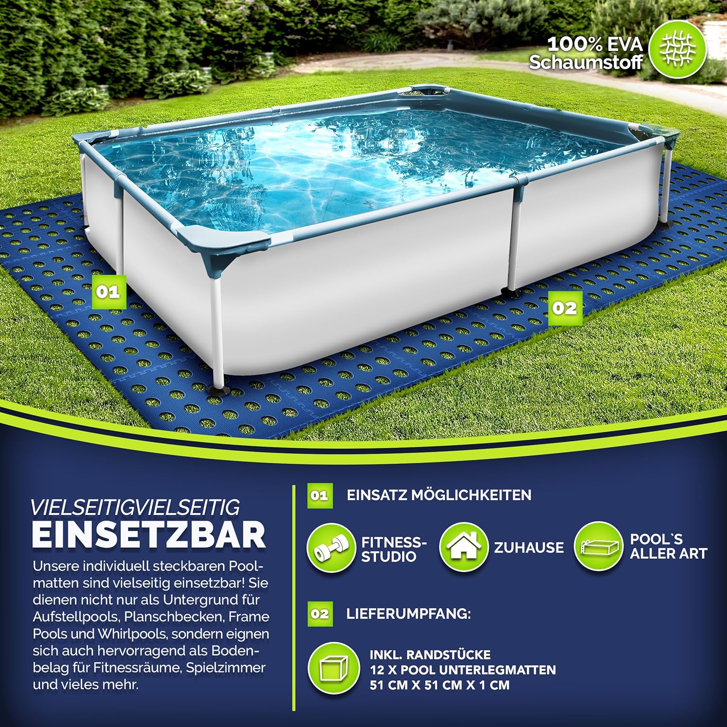 Thumbnail 6 de Tapis de protection pour piscine tillvex® en mousse EVA 51x51 cm (lot de 12)