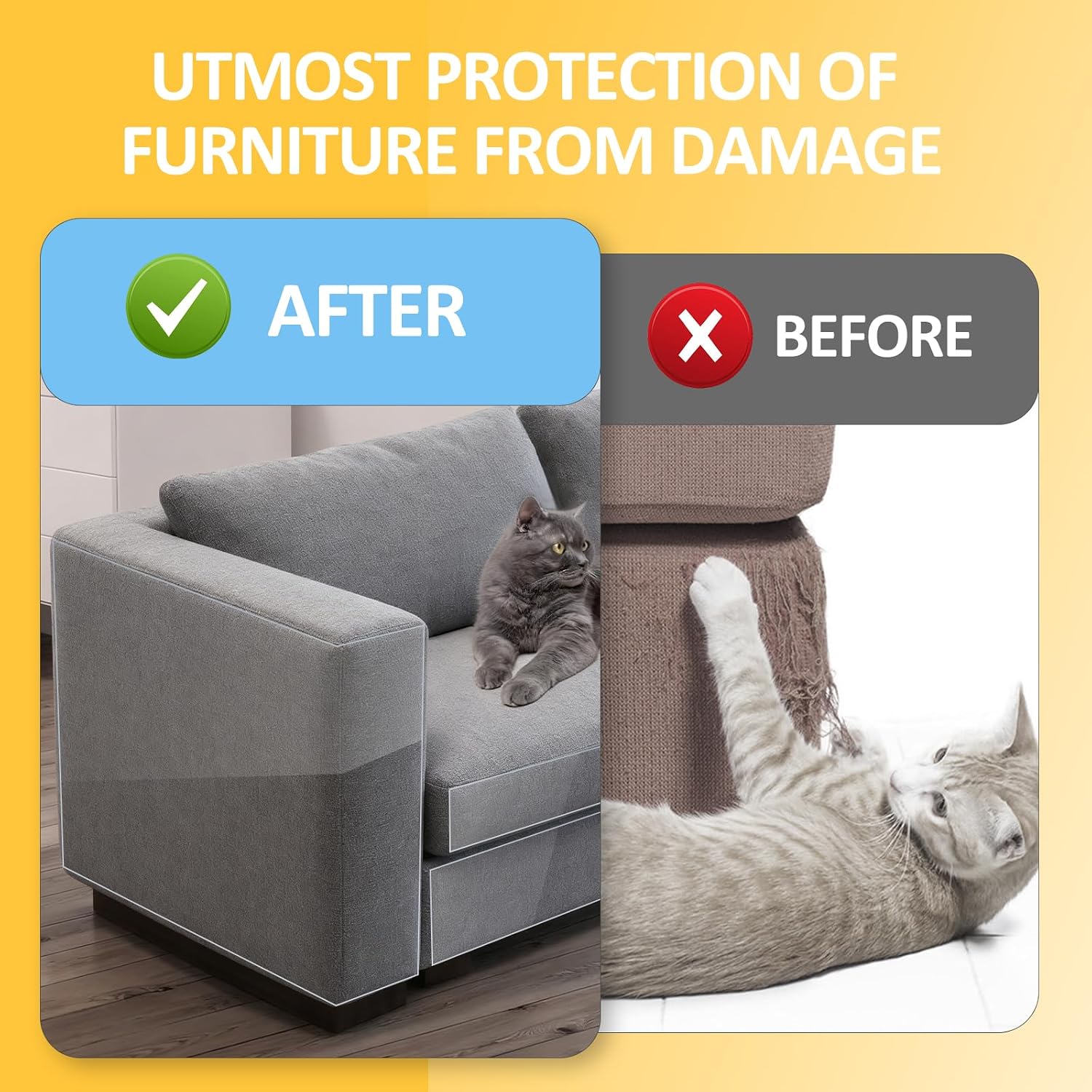 Detalle de Uross Kratzschutzfolie 5 m x 43 cm fĂŒr Sofa đ±