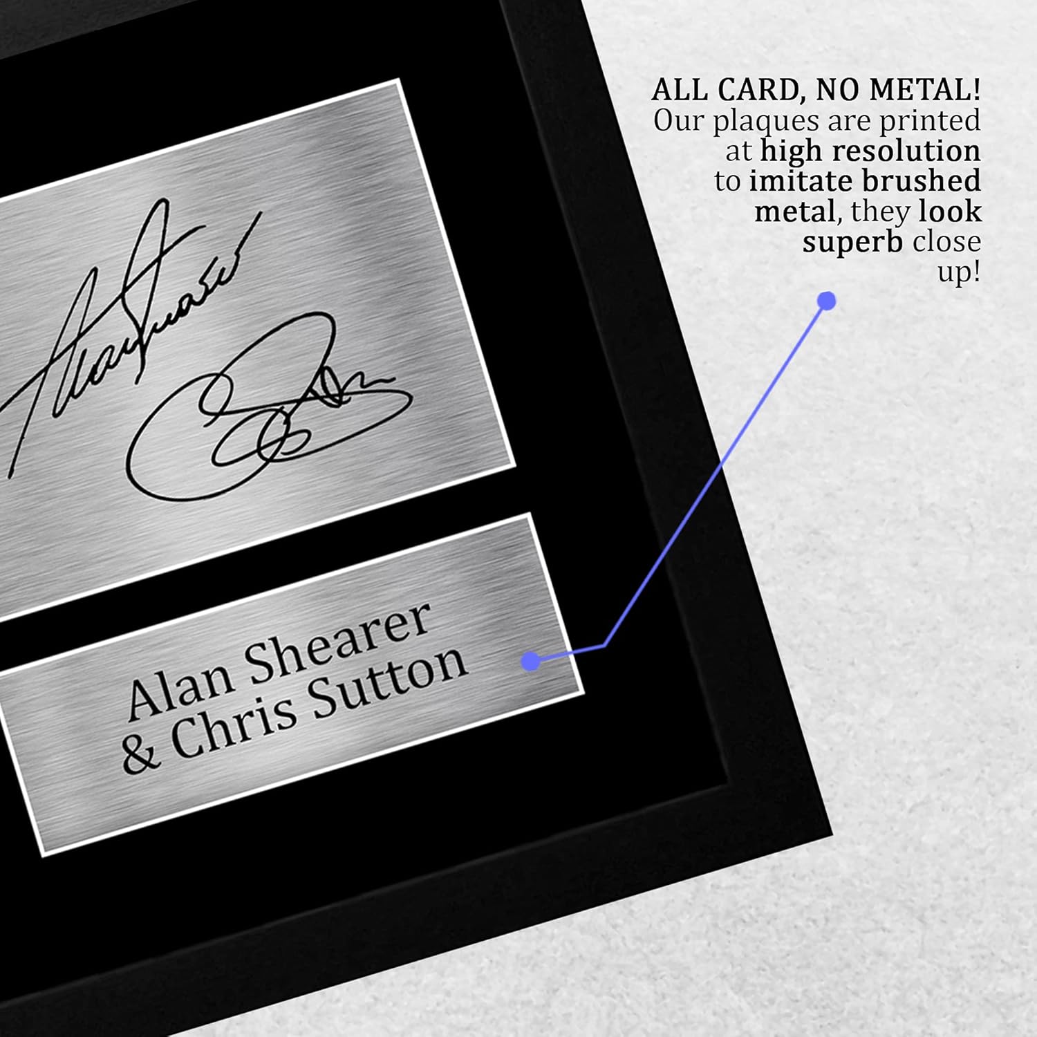 Thumbnail 4 de HWC Trading A4 FR Alan Shearer & Chris Sutton framed signed-style photo (Black frame) for Blackburn Rovers fans