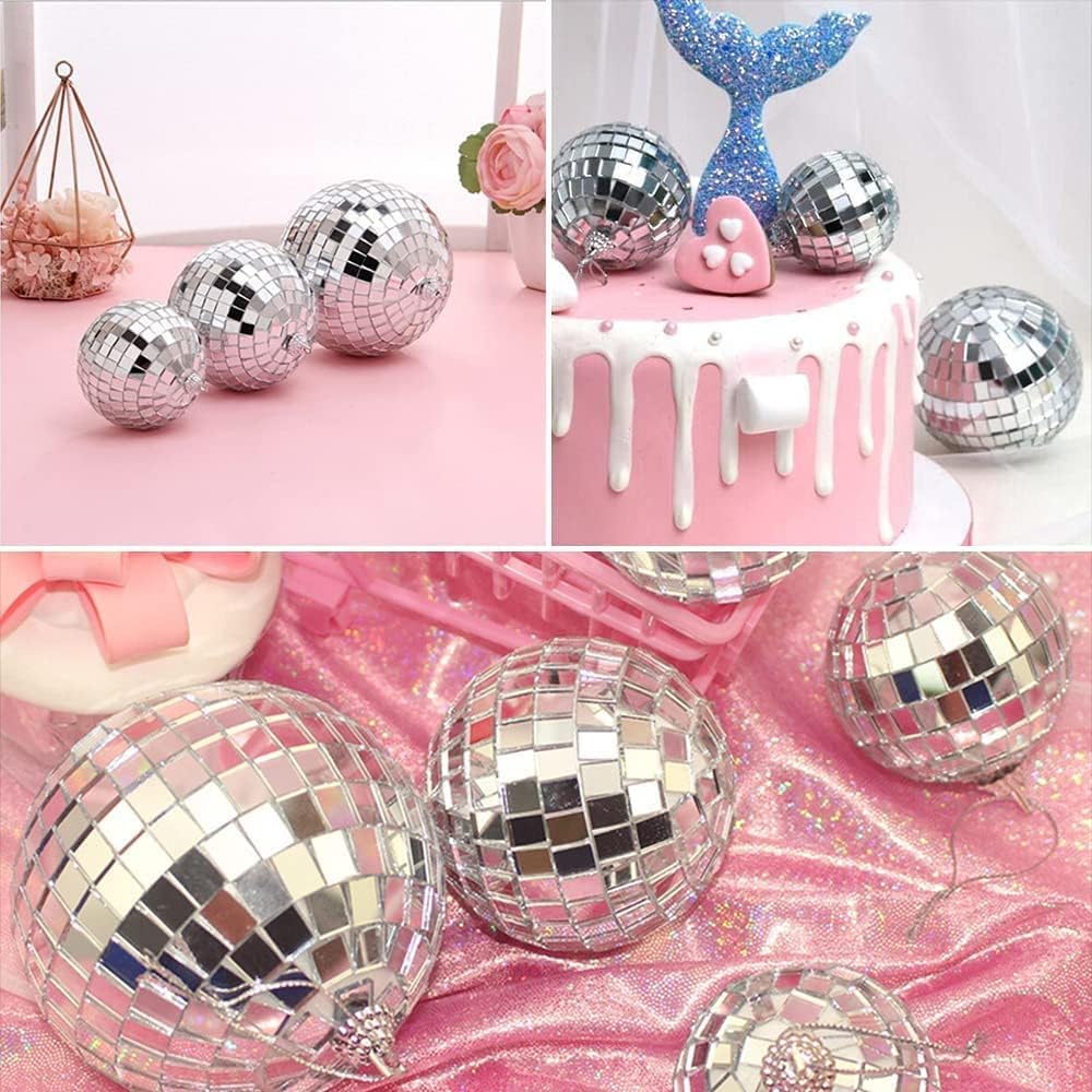 Detalle de 21 Pcs Mirror Disco Ball Set (3–6 cm) for Hanging Decor