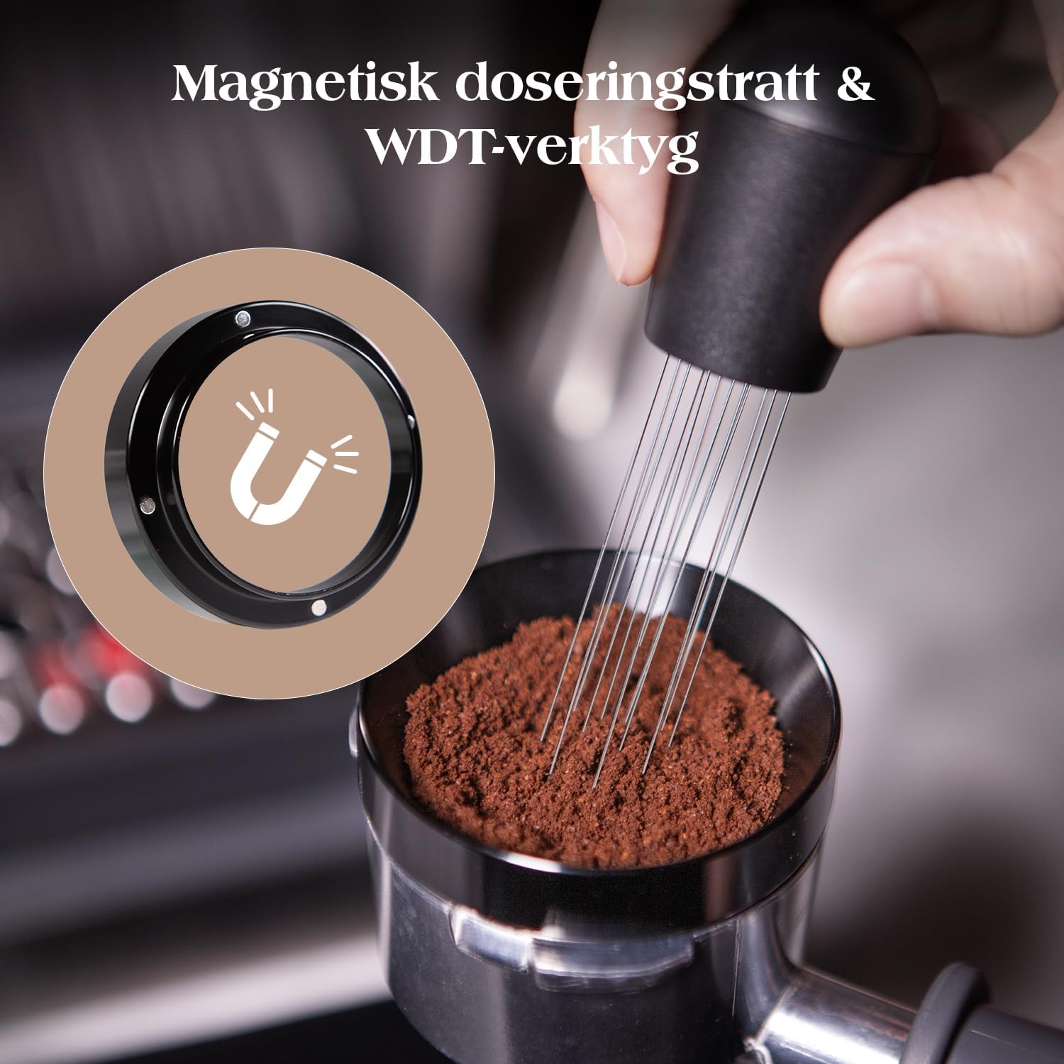 Detalle 2 de troletoi 54 mm espressotillbehör, 7 delar med tamper och WDT-verktyg