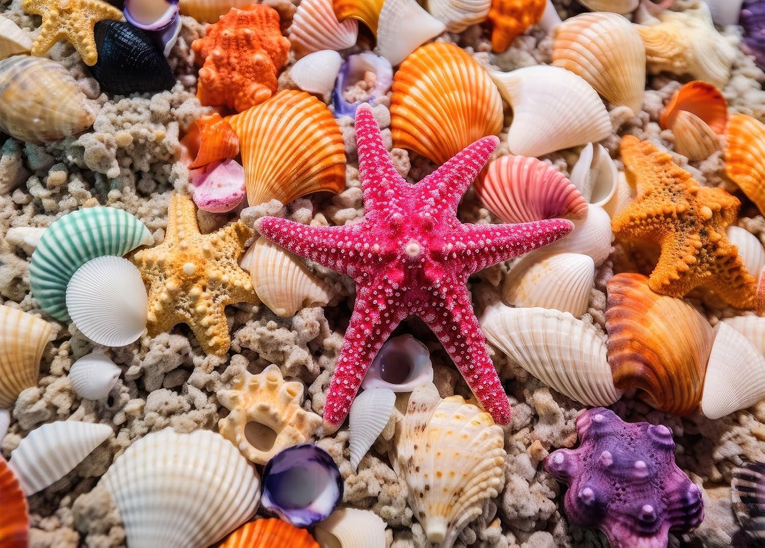 Detalle de HUADADA Jigsaw Puzzle 1000 Pieces Beach Shells 🧩