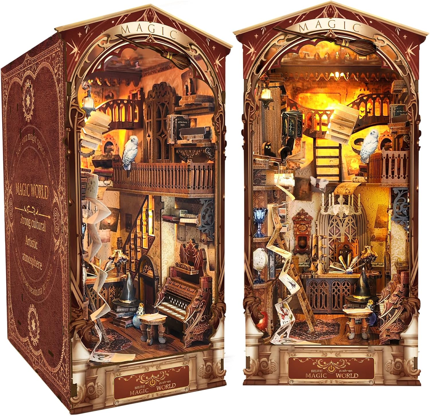 Detalle de MOJINO DIY Book Nook Miniature 2 étages