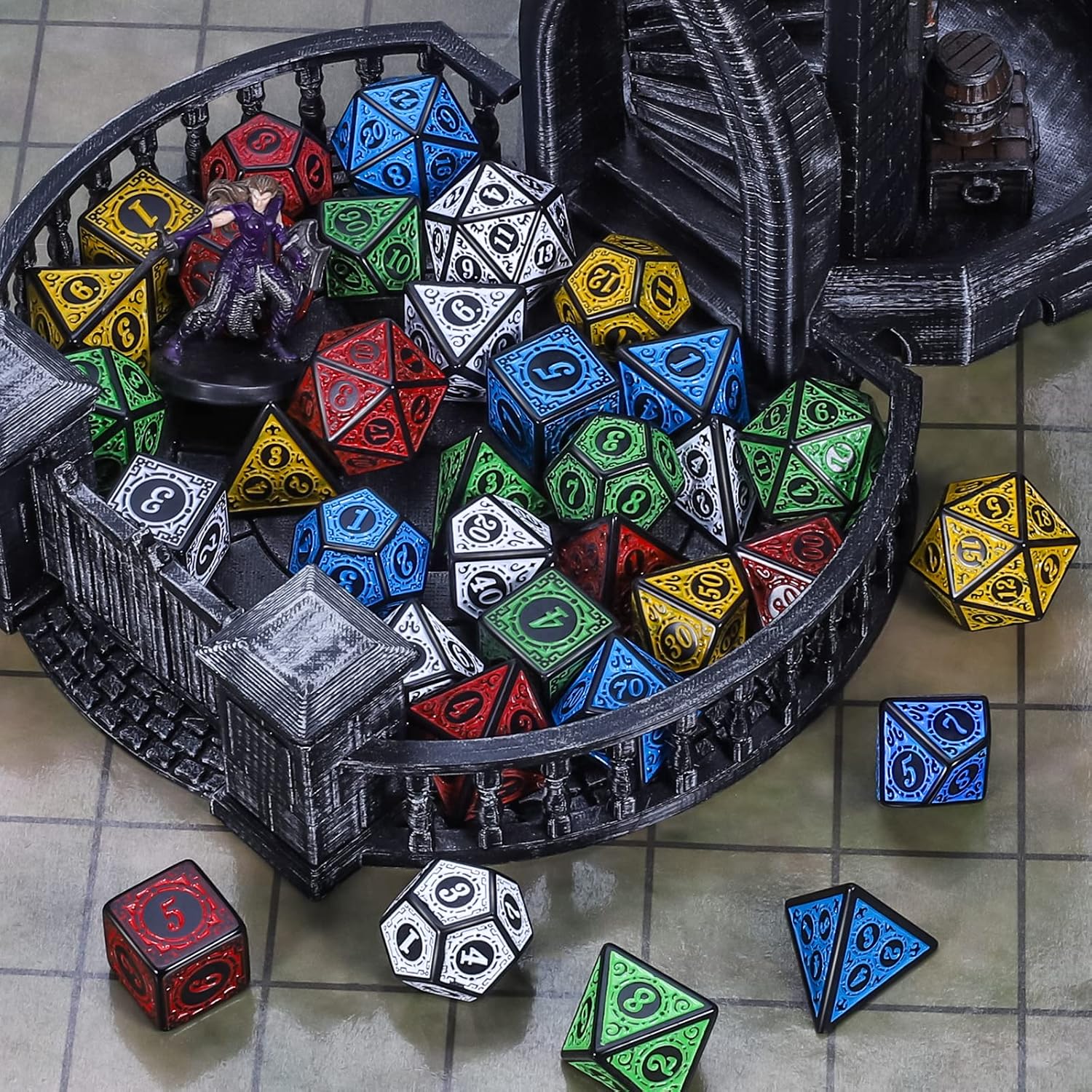 Detalle 2 de QMAY DND Würfel 35 Stück 🎲