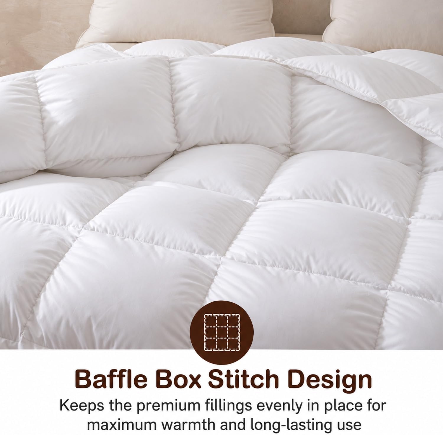Thumbnail 1 de WhatsBedding CA-GSDC-270-Q-X Queen Comforter, 300 TC Fabric, 8 Corner Tabs