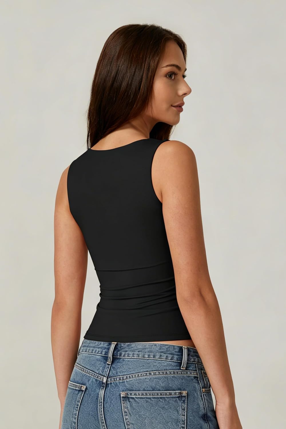 Thumbnail 4 de QINSEN Women's Square Neck Tank Top