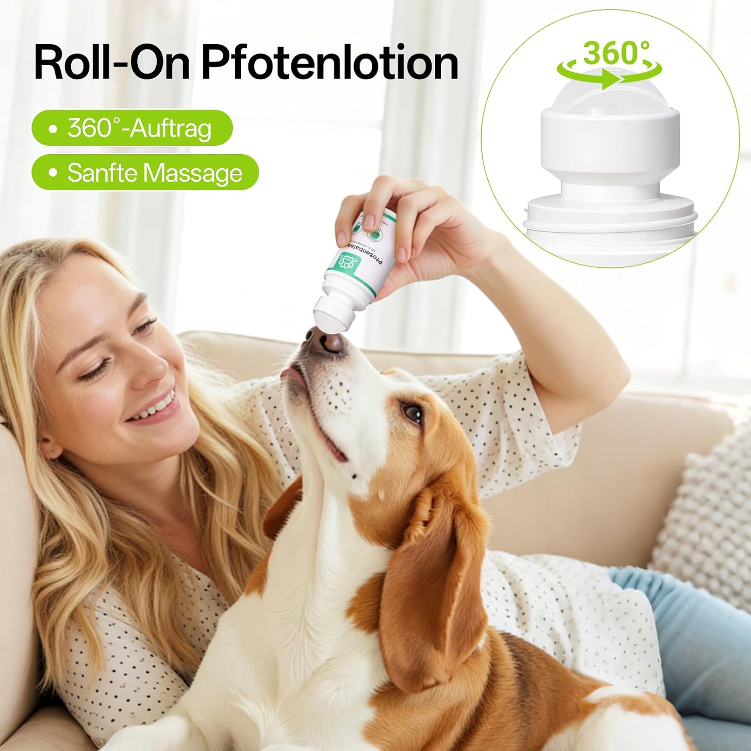 Detalle 2 de Tinioey Pfotenbalsam Hund 70 ml im Stick-Design – Pfotenschutz für Winter, ohne Handkontakt