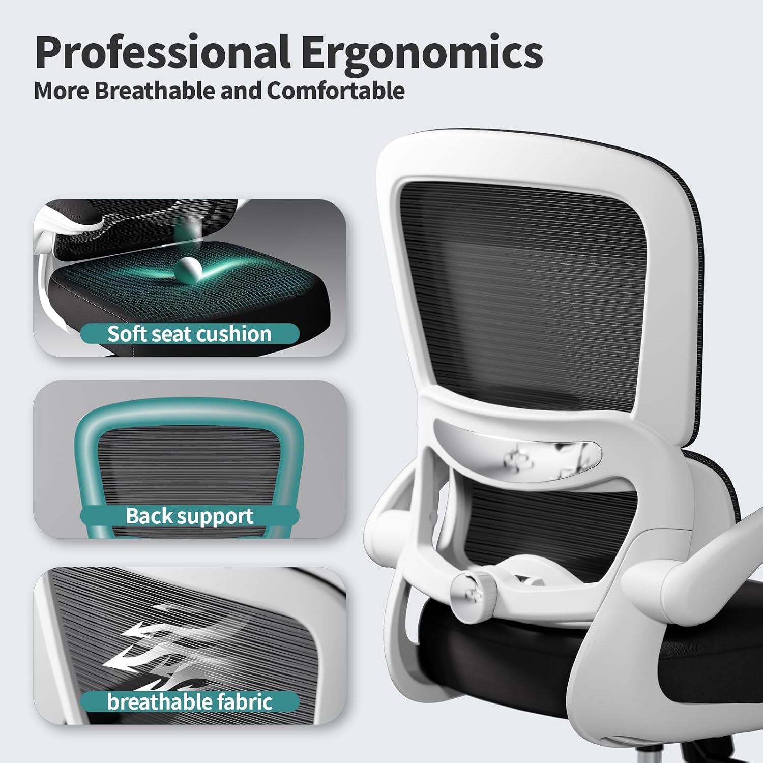 Detalle de TRALT Office Chair Ergonomic Mesh Desk Chair
