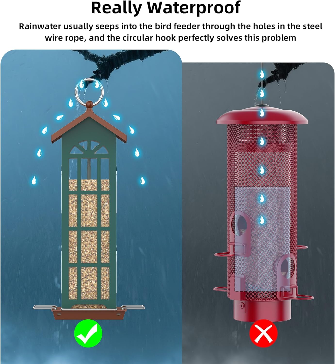 Thumbnail 4 de Metal Bird Feeder Waterproof Hanging