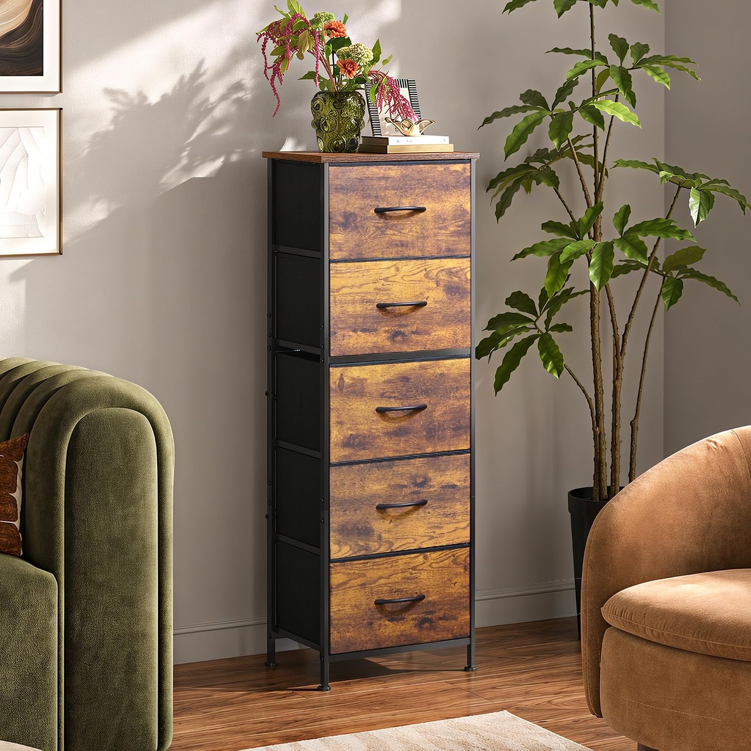 Detalle 2 de WLIVE 5-Drawer Fabric Dresser 47.5"