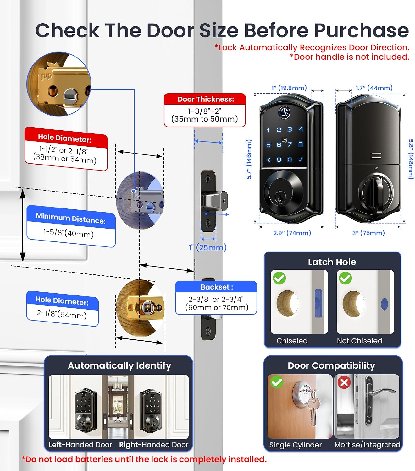 Detalle 2 de Veise Fingerprint Smart Door Lock VE017