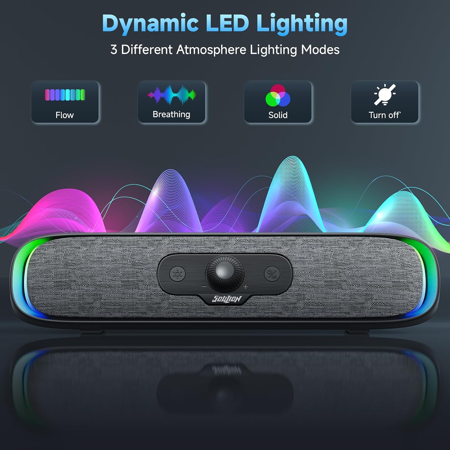 Detalle 2 de SOULION R200 Bluetooth PC Speakers with LED